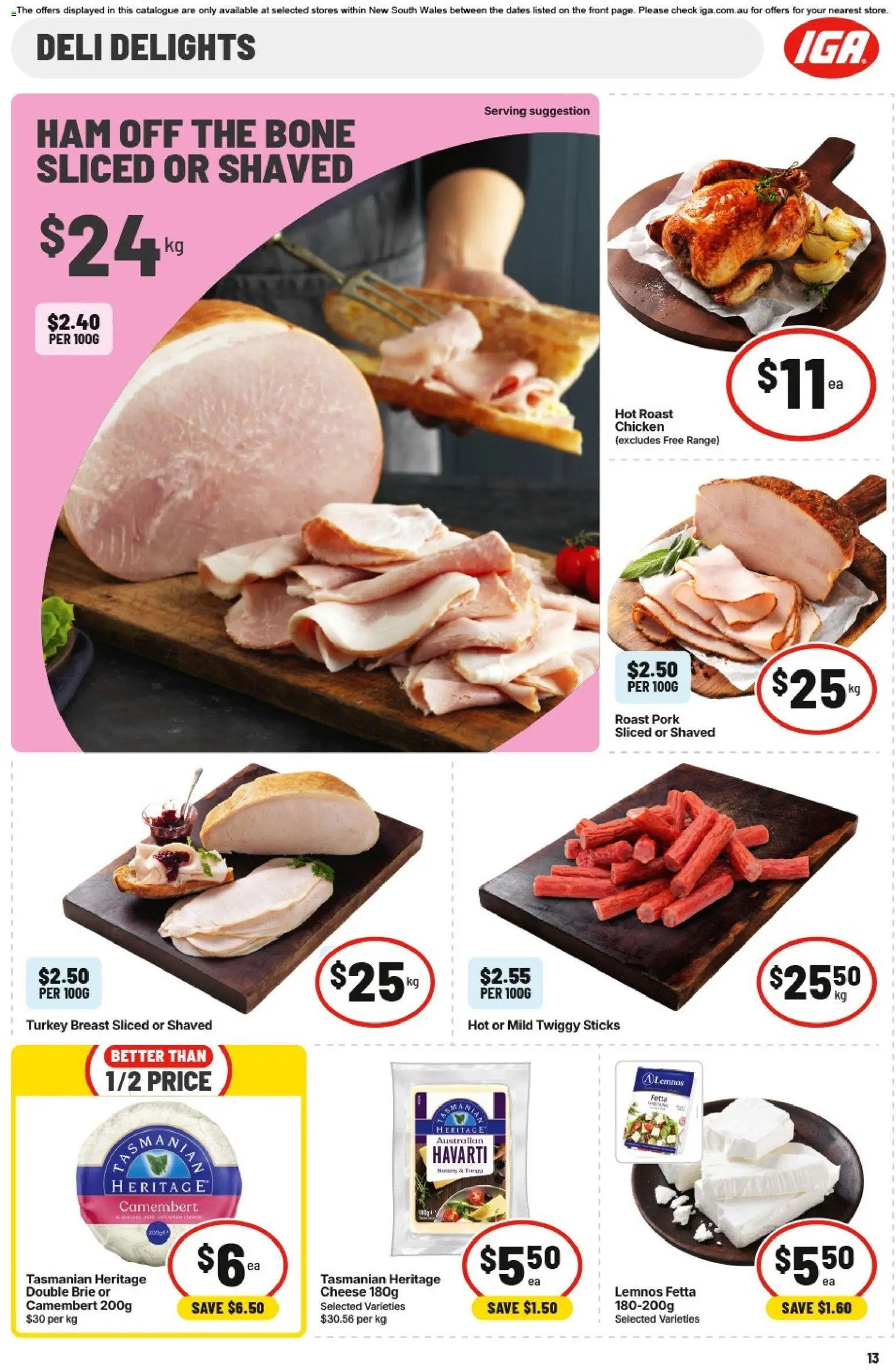 IGA catalogue - valid from 12/08/2026 | Page: 14 | Products: Turkey breast, Ham, Pork, Roast