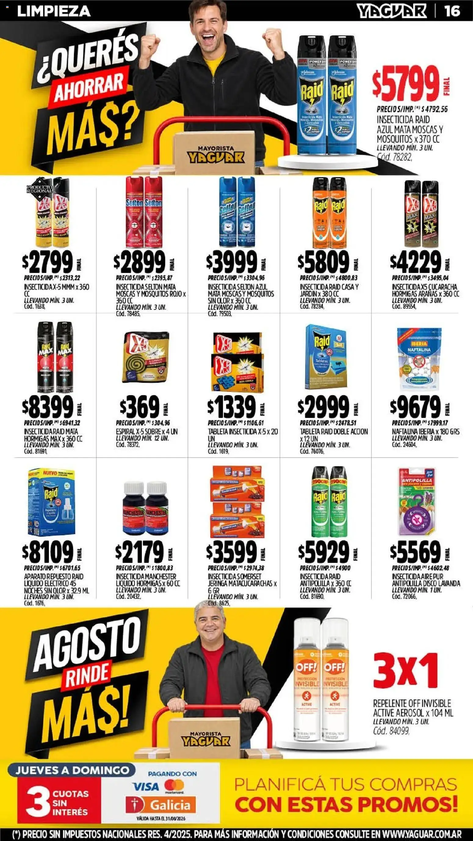 Yaguar - Oferta Semanal Salta │ válido desde el 17/07/2026 | Página: 18 | Productos: Mata moscas, Repelente, Disco, Sobre