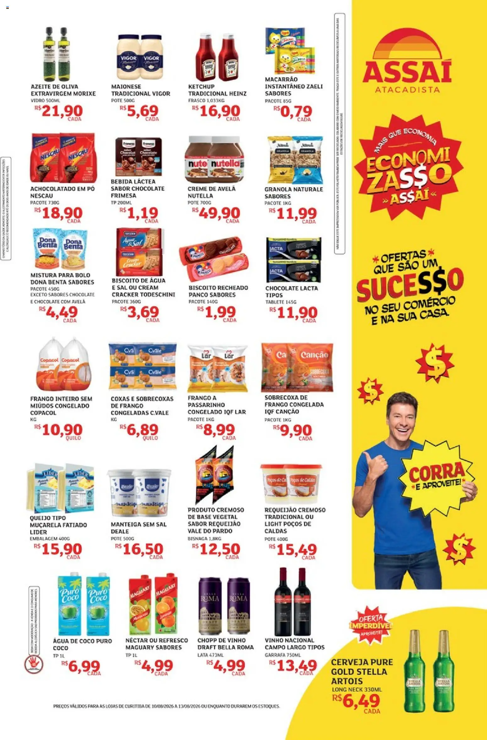 Assaí Atacadista Folheto - válido de 10/08/2026 | Página: 3 | Produtos: Cerveja, Ketchup, Bolo, Granola