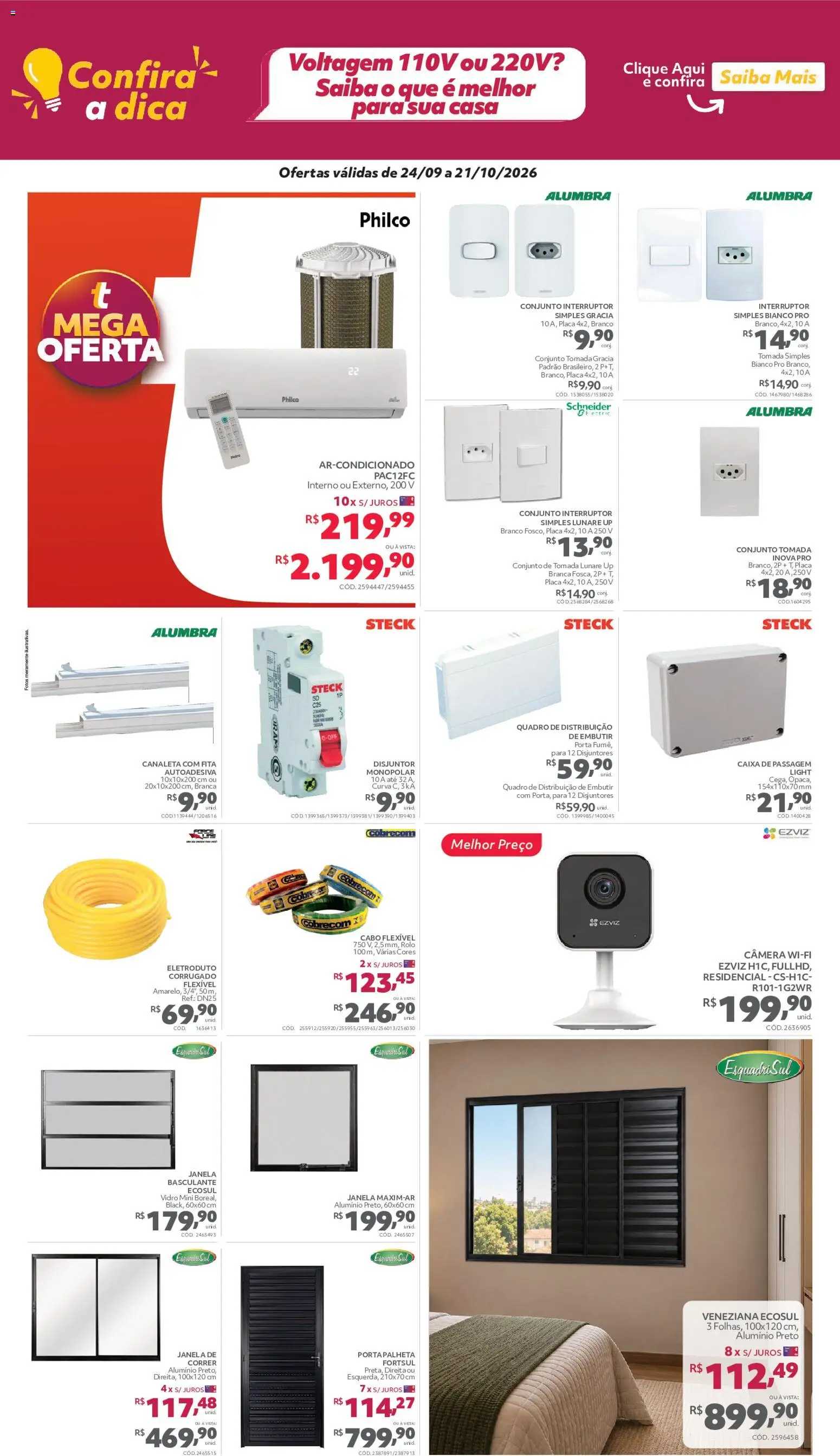 Telhanorte Folheto - válido de 24/09/2026 | Página: 15 | Produtos: Rolo, Quadro, Tomada, Cabo