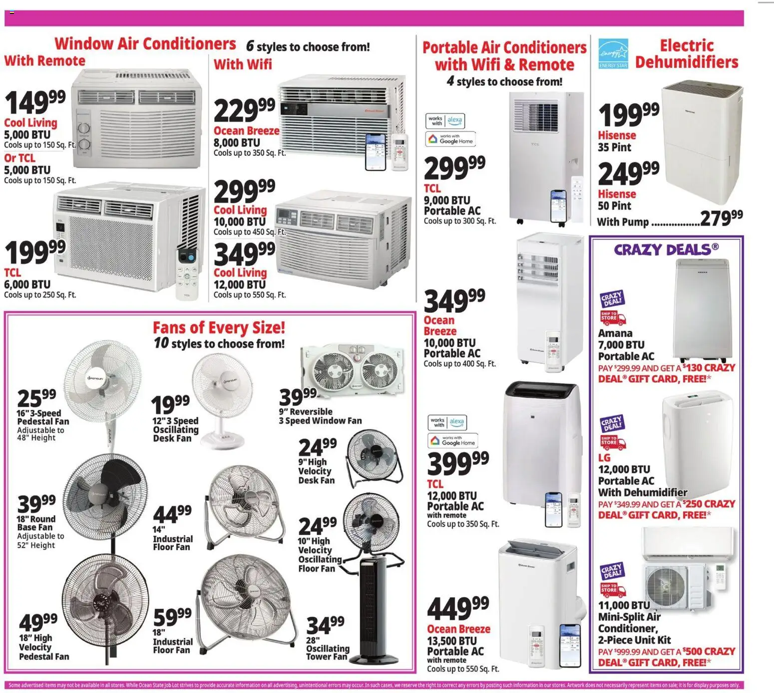 Ocean State Job Lot Weekly Ad - valid from 28.05.2026 | Page: 7 | Products: Pump, Desk, Dehumidifier, Fan