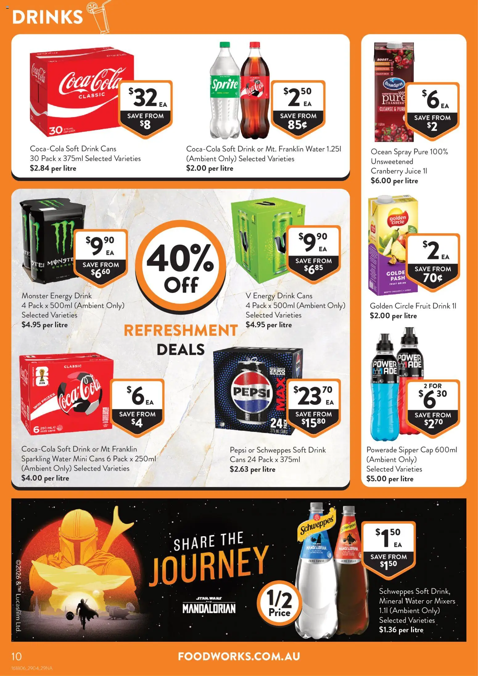 Foodworks catalogue - valid from 29.04.2026 | Page: 10 | Products: Energy drink, Juice, Coca Cola, Sugar