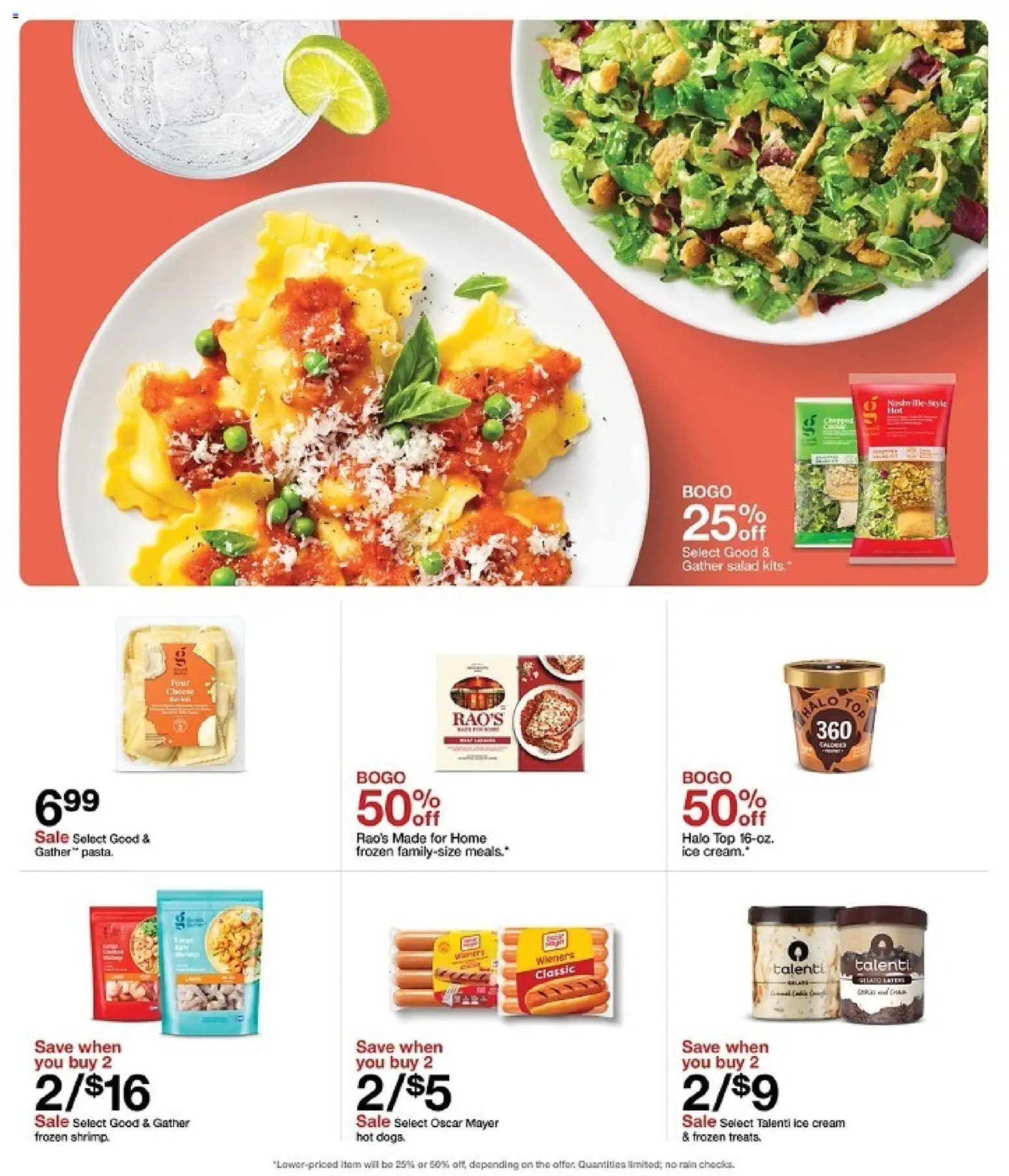 Target Weekly Ad - valid from 08/02/2026 | Page: 40 | Products: Pasta, Ice cream, Salad, Frozen shrimp