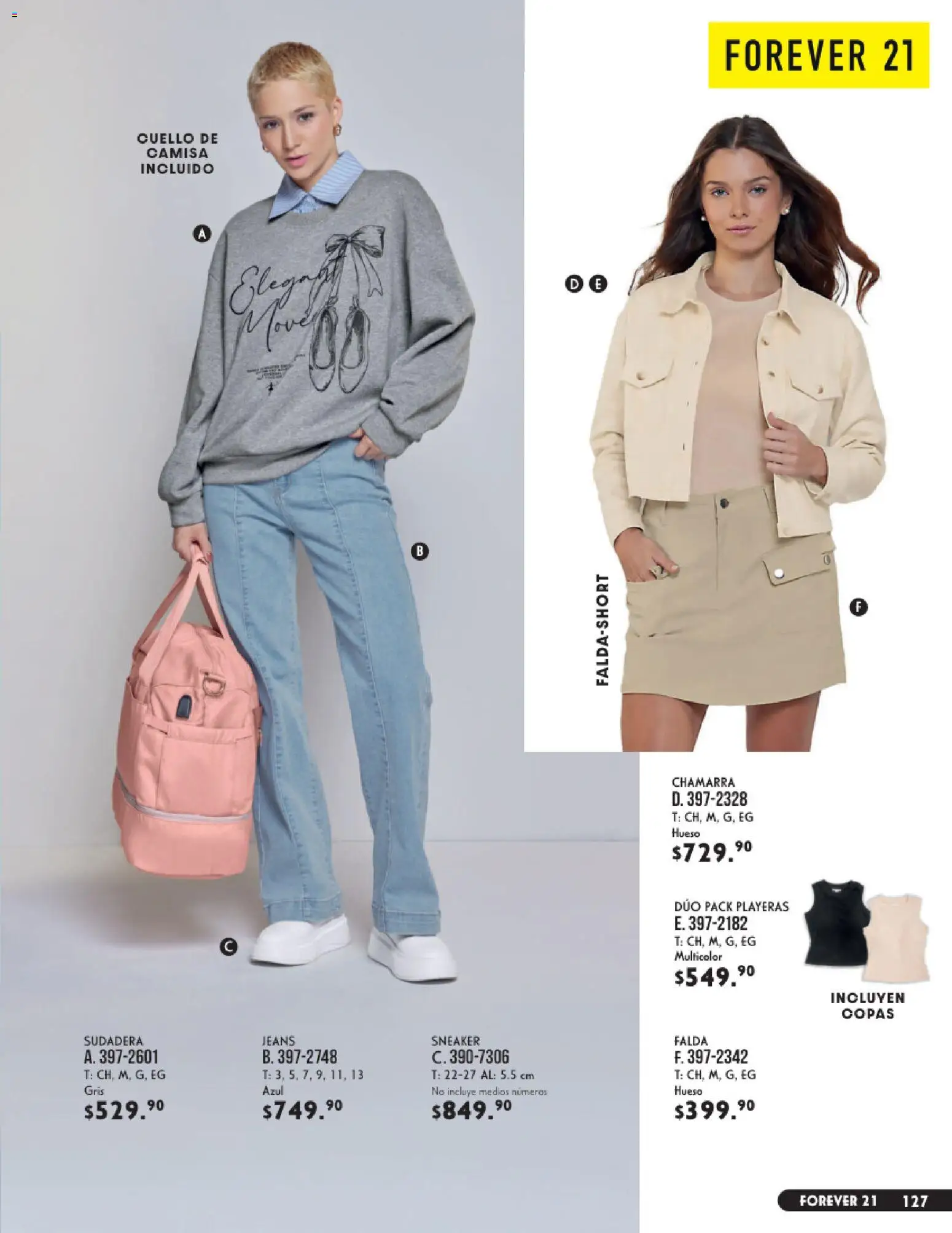 Nuevas ofertas de Andrea válidas en toda la República Mexicana desde el 23/08/2026. ¡Encuentra las mejores ofertas en Andrea catálogo Vestir! | Página: 127 | Productos: Camisa, Chamarra, Sudadera, Falda