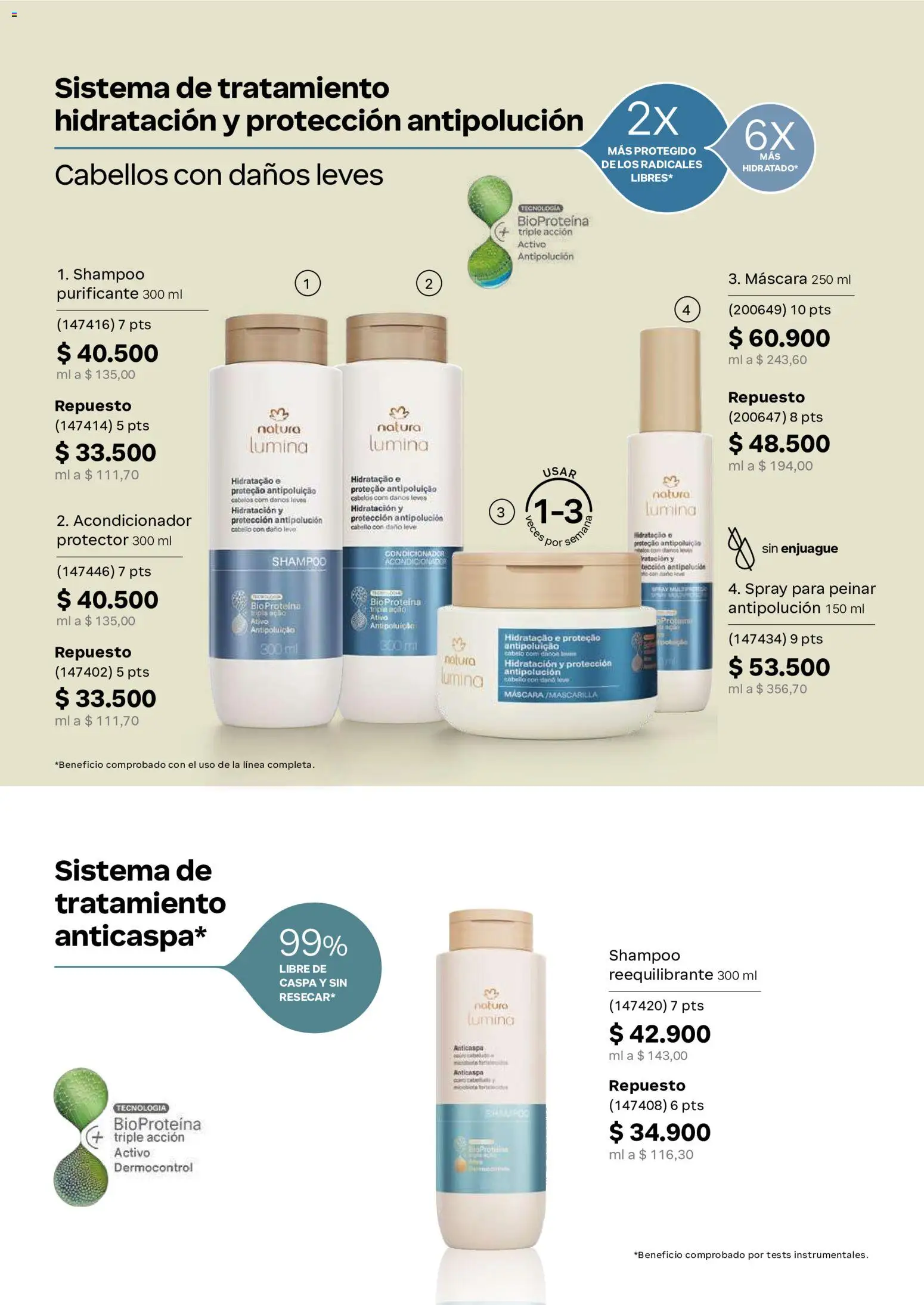 Natura revista - valida desde el 23/09/2026 | Página: 164 | Productos: Proteína, Shampoo, Máscara, Acondicionador