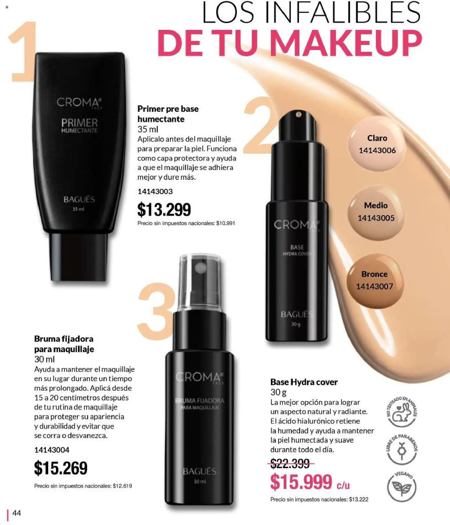 Bagués - Catálogo │ válido desde el 01.06.2026 | Página: 44 | Productos: Maquillaje, Bruma, Pre base