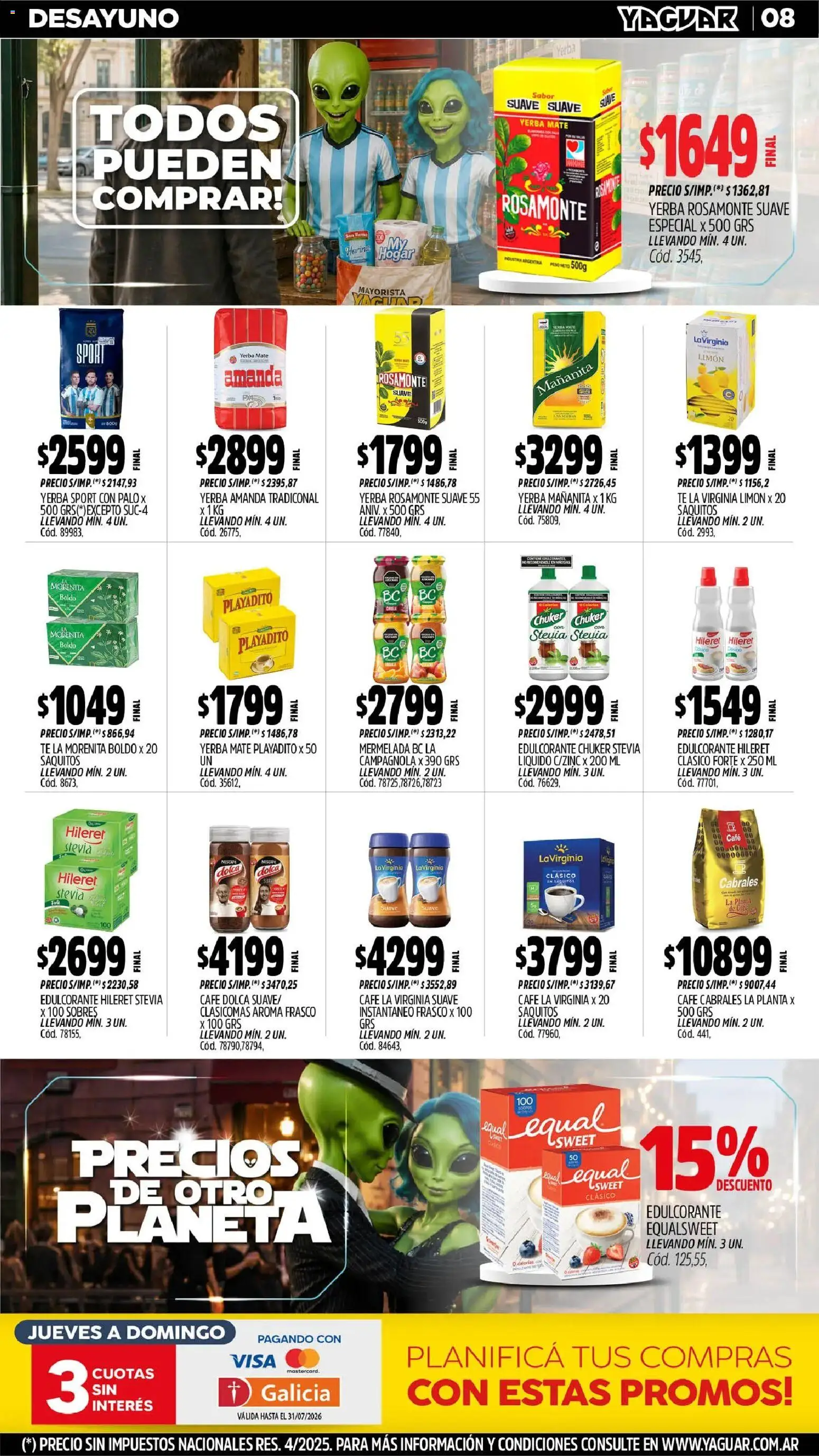 Yaguar - Oferta Semanal Misiones │ válido desde el 29/06/2026 | Página: 9 | Productos: Yerba, Frasco, Café, Planta
