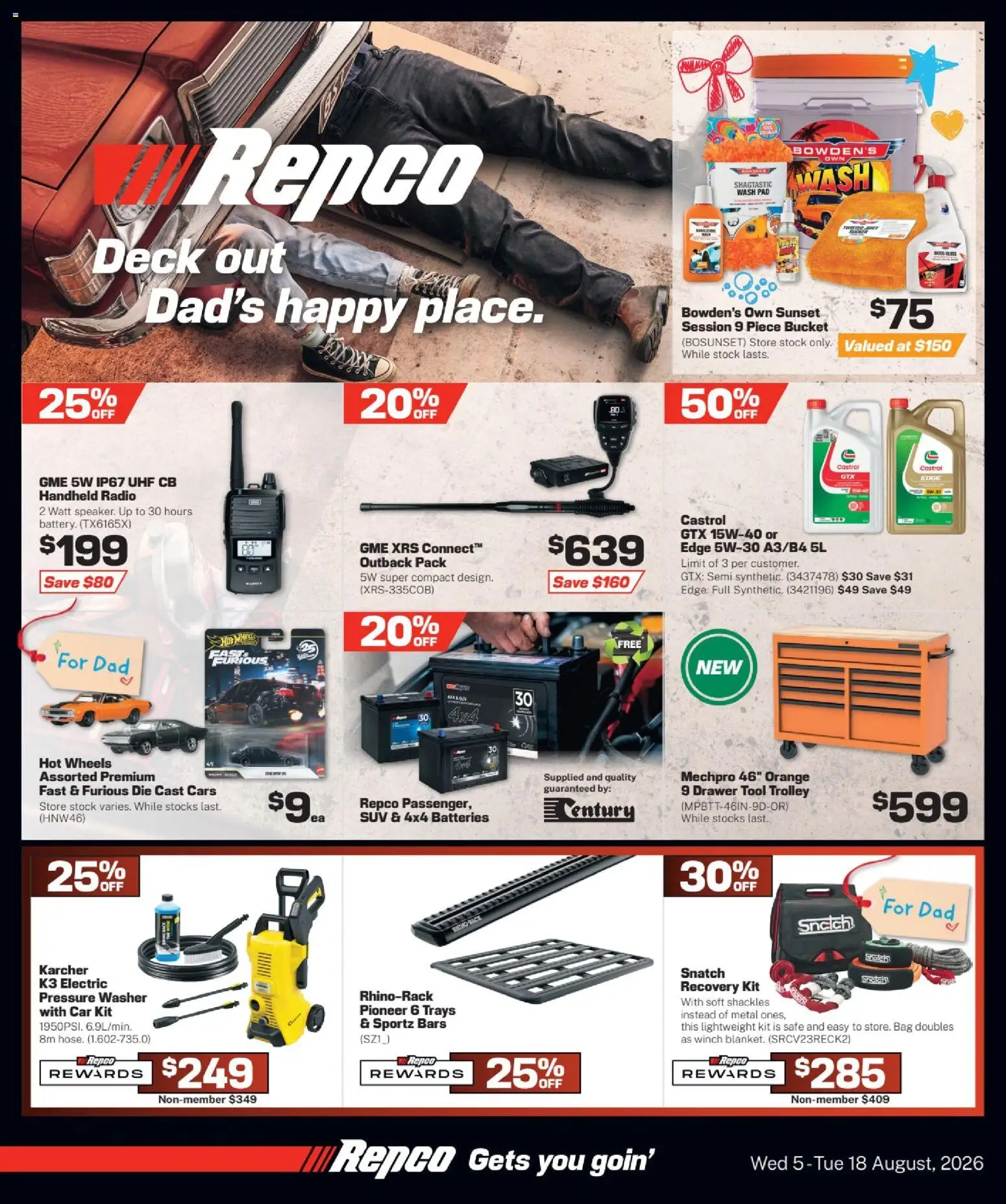 Repco catalogue - valid from 05/08/2026 | Page: 1 | Products: Trolley, Radio, Safe, Washer