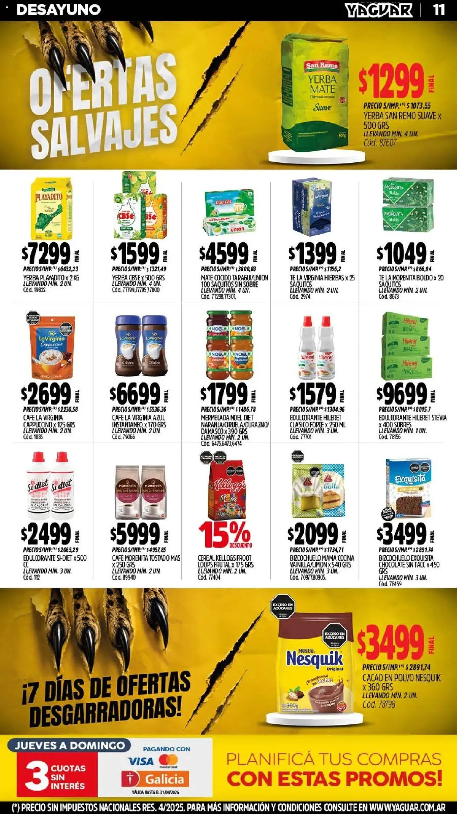 Yaguar - Oferta Semanal Misiones │ válido desde el 03/08/2026 | Página: 12 | Productos: Mate, Yerba, Edulcorante, Chocolate