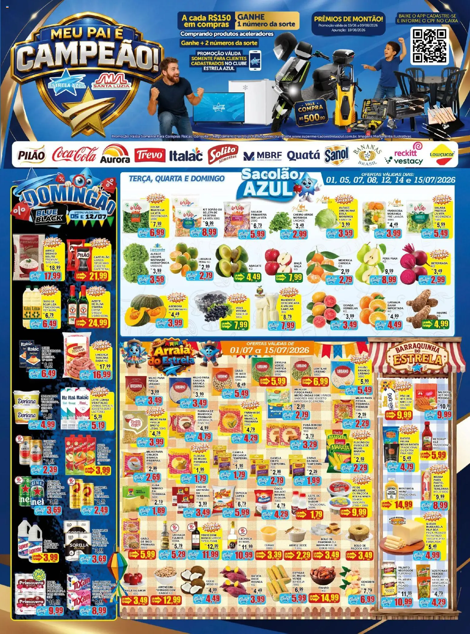 Estrela Azul Folheto - válido de 01/07/2026 | Página: 1 | Produtos: Mexerica, Gengibre, Azeite, Paçoca
