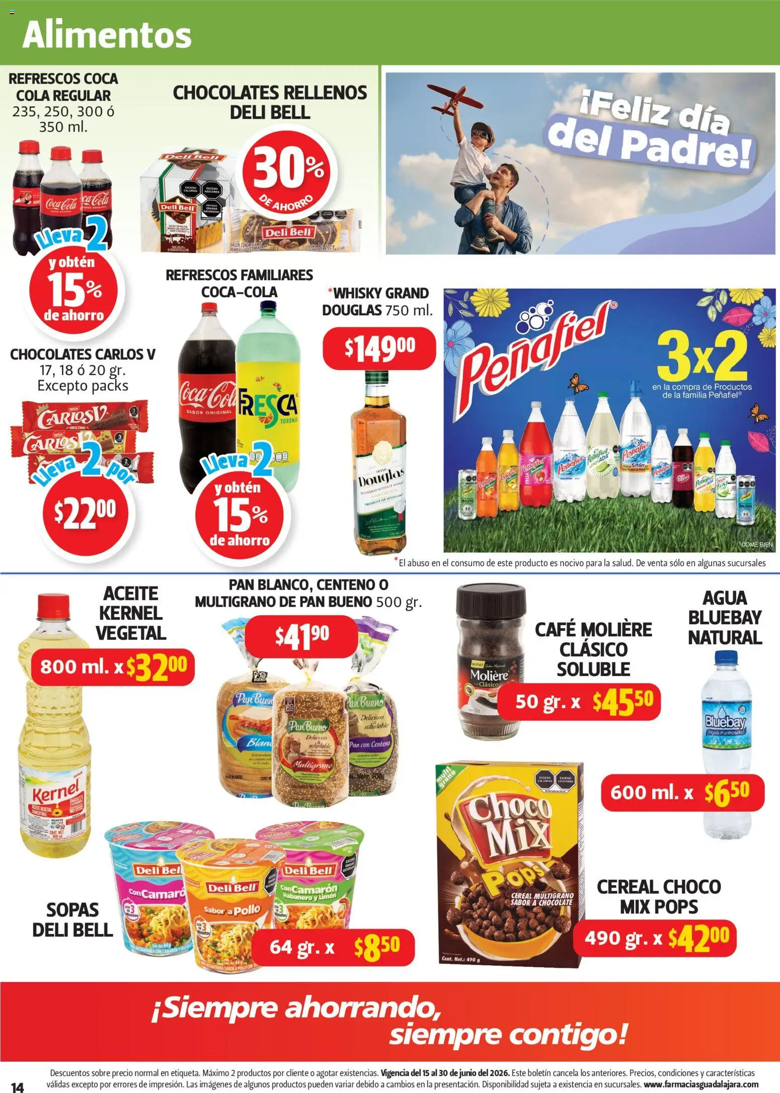 Nuevas ofertas de Farmacia Guadalajara válidas en toda la República Mexicana desde el 15.06.2026. ¡Encuentra las mejores ofertas en Farmacia Guadalajara catálogo! | Página: 14 | Productos: Pollo, Limón, Aceite, Café