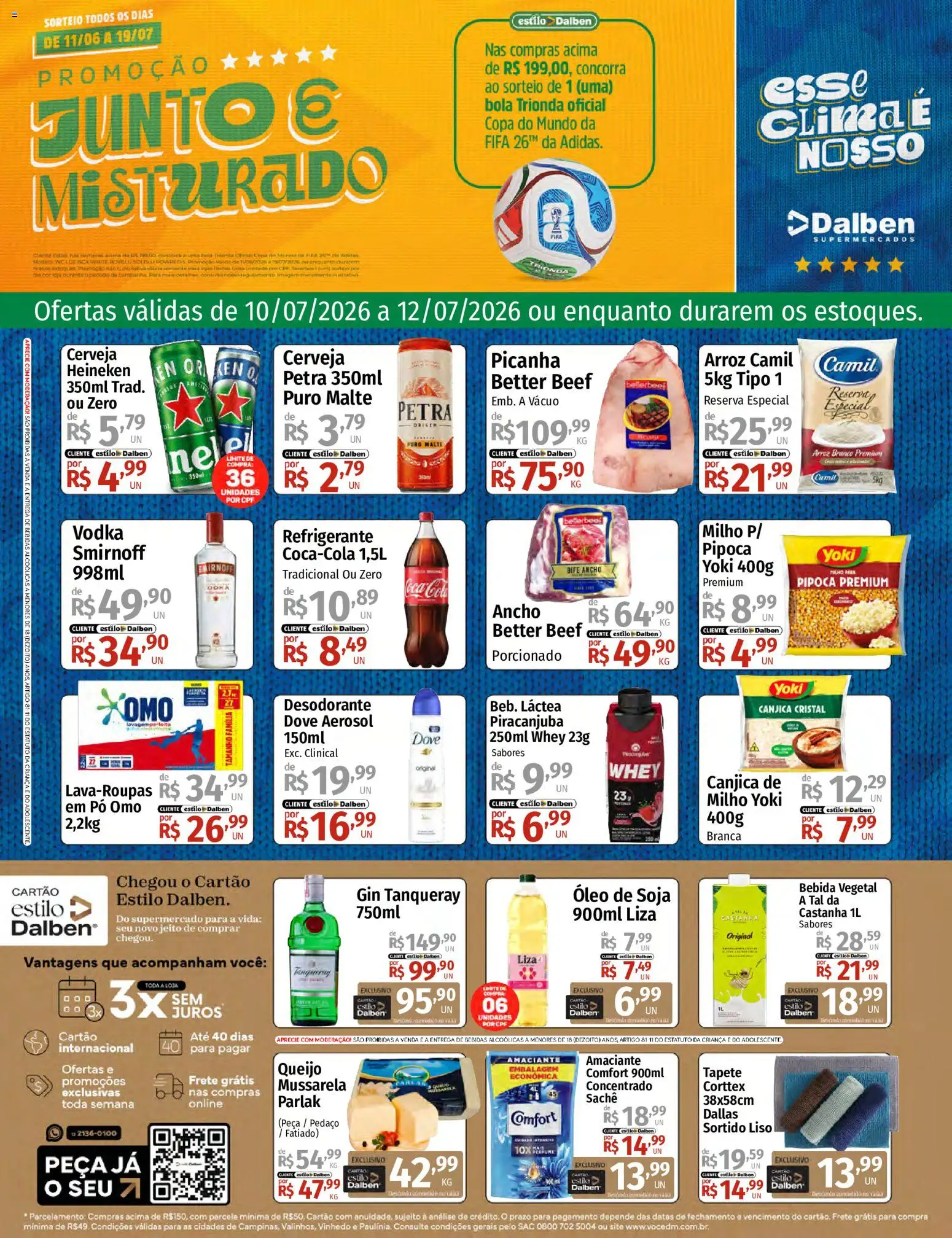 Supermercado Dalben Folheto - válido de 10/07/2026 | Página: 1 | Produtos: Pó, Cerveja, Vodka, Pipoca