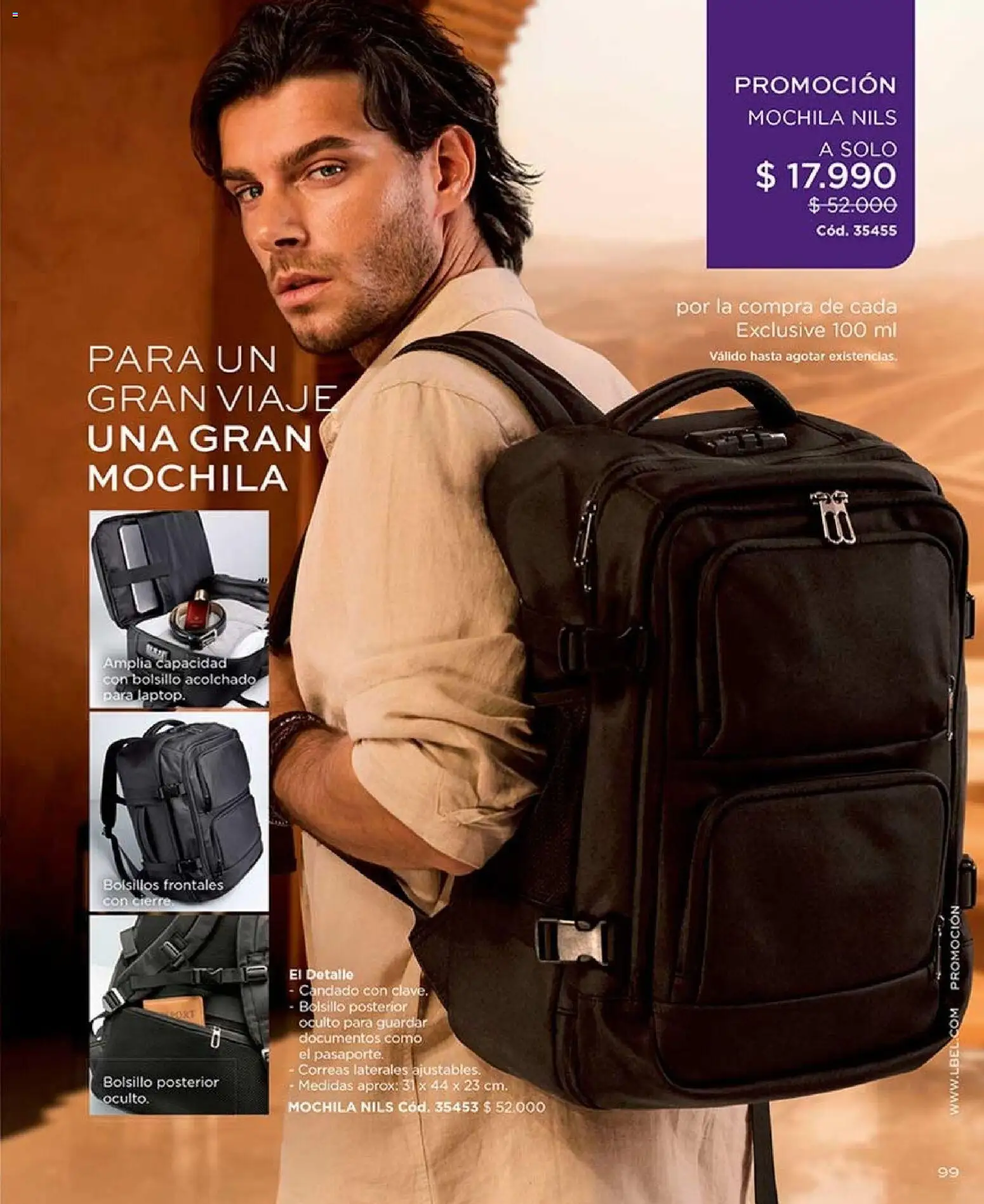 Catálogo L'Bel Campaña 13 │ válido desde el 27.07.2026 | Página: 99 | Productos: Acolchado, Mochila, Candado, Bolsillos