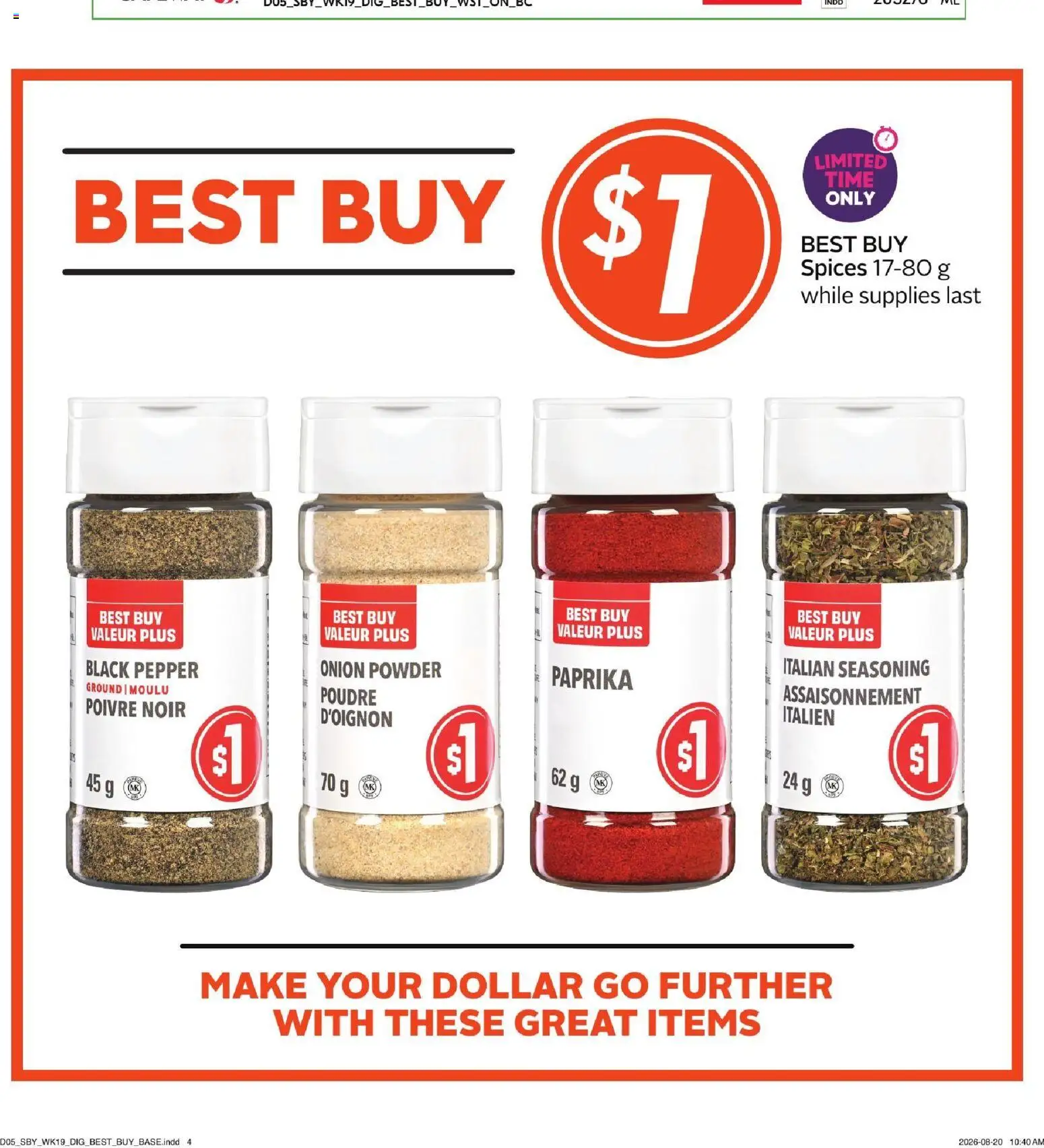 Safeway flyer valid from Sep 3, 2026 | Page: 20 | Products: Spices, Pepper, Powder, Onion