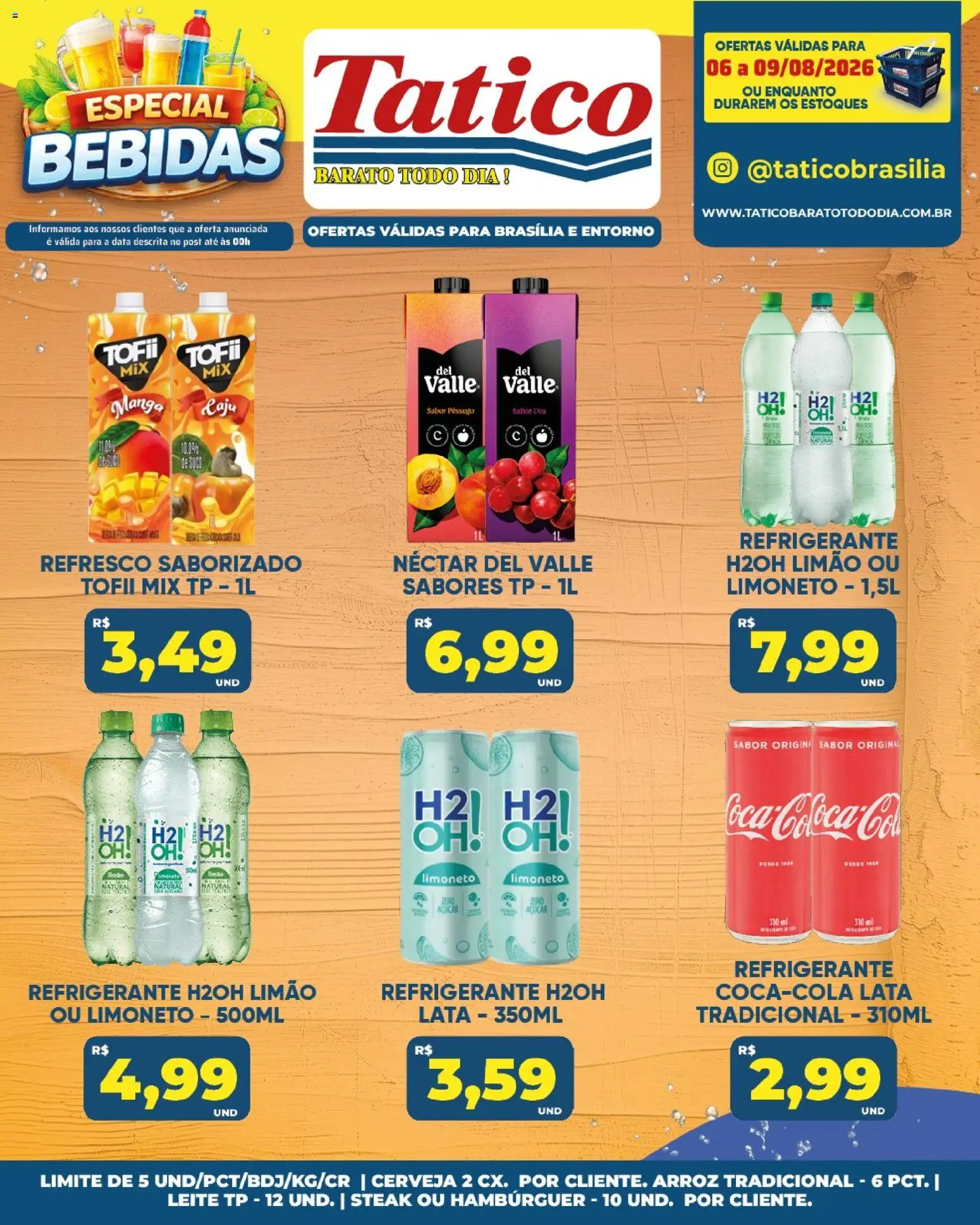 Tatico Folheto - válido de 07/08/2026 | Página: 44 | Produtos: Steak, Bebidas, Cerveja, Arroz