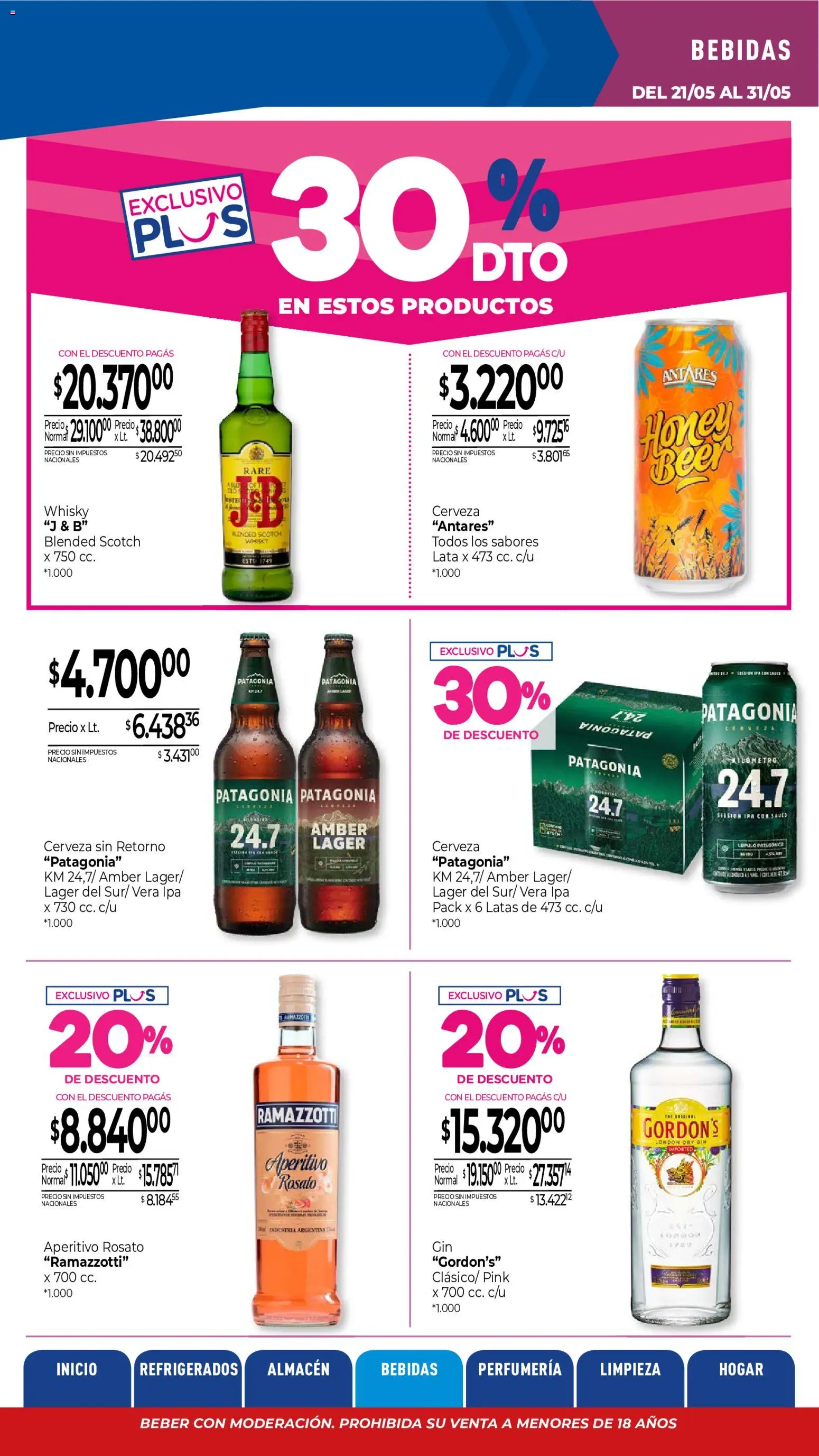 La Anonima catálogo │ válido desde el 21.05.2026 | Página: 18 | Productos: Whisky, Gin, Cerveza