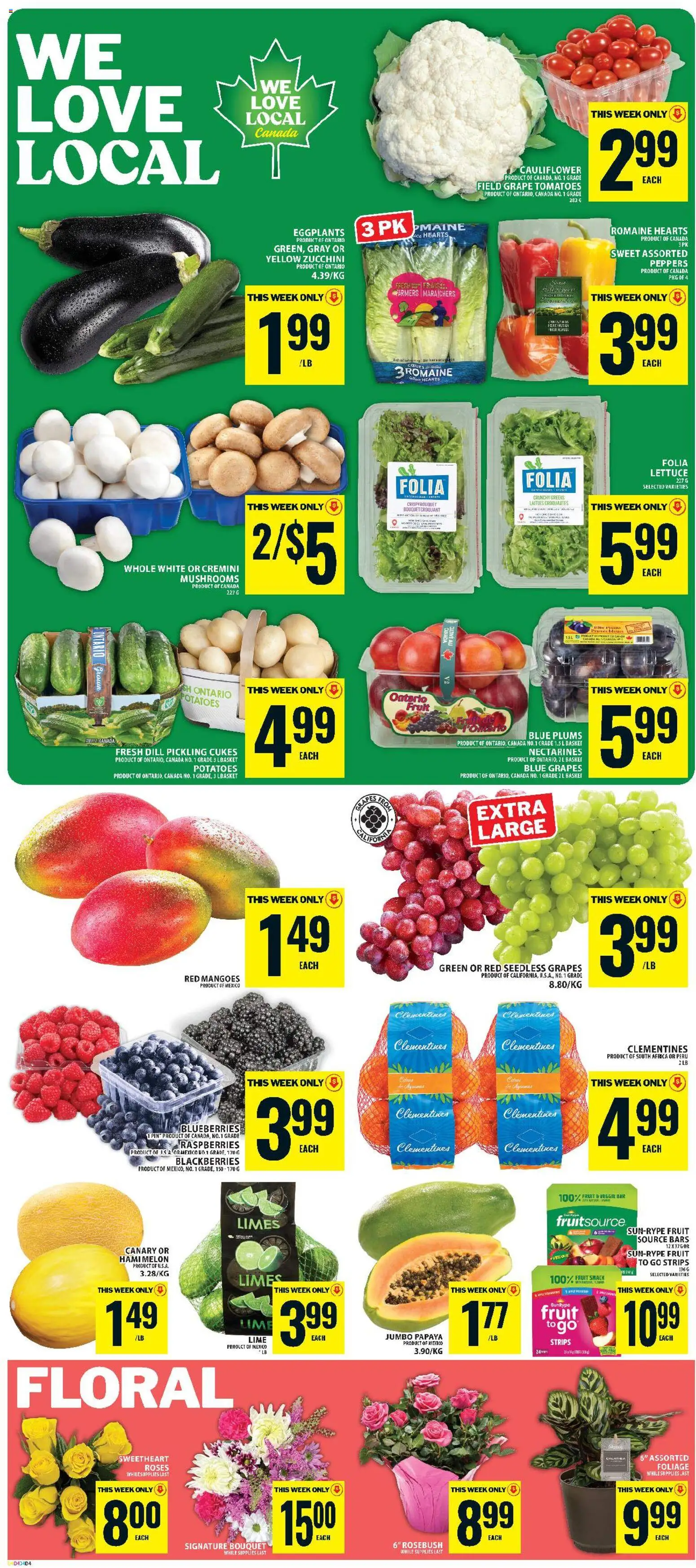 Food Basics flyer valid from Aug 20, 2026 | Page: 3 | Products: Zucchini, Nectarines, Prunes, Plums