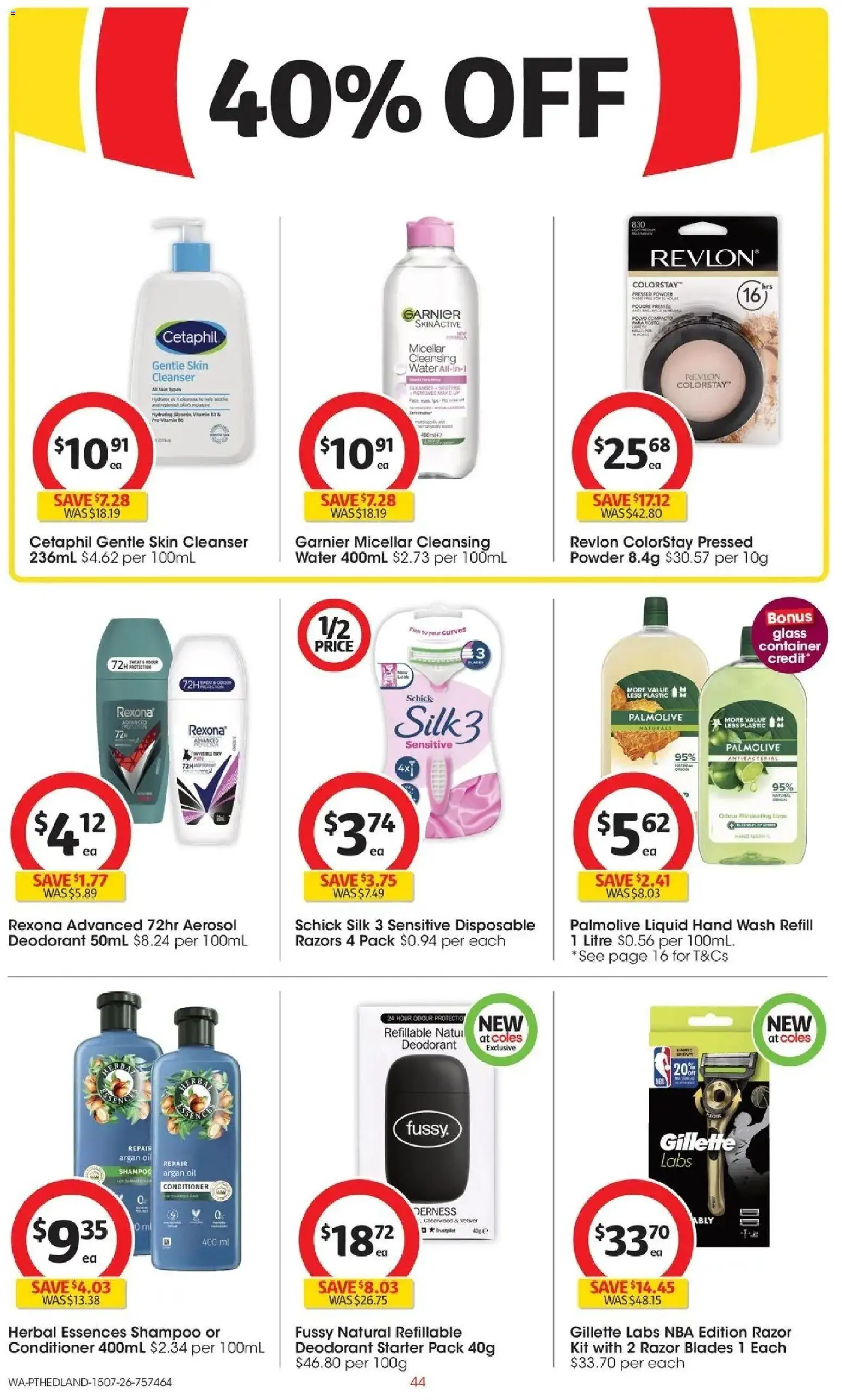 Coles catalogue - valid from 15/07/2026 | Page: 44 | Products: Oil, Deodorant, Razor, Herbal