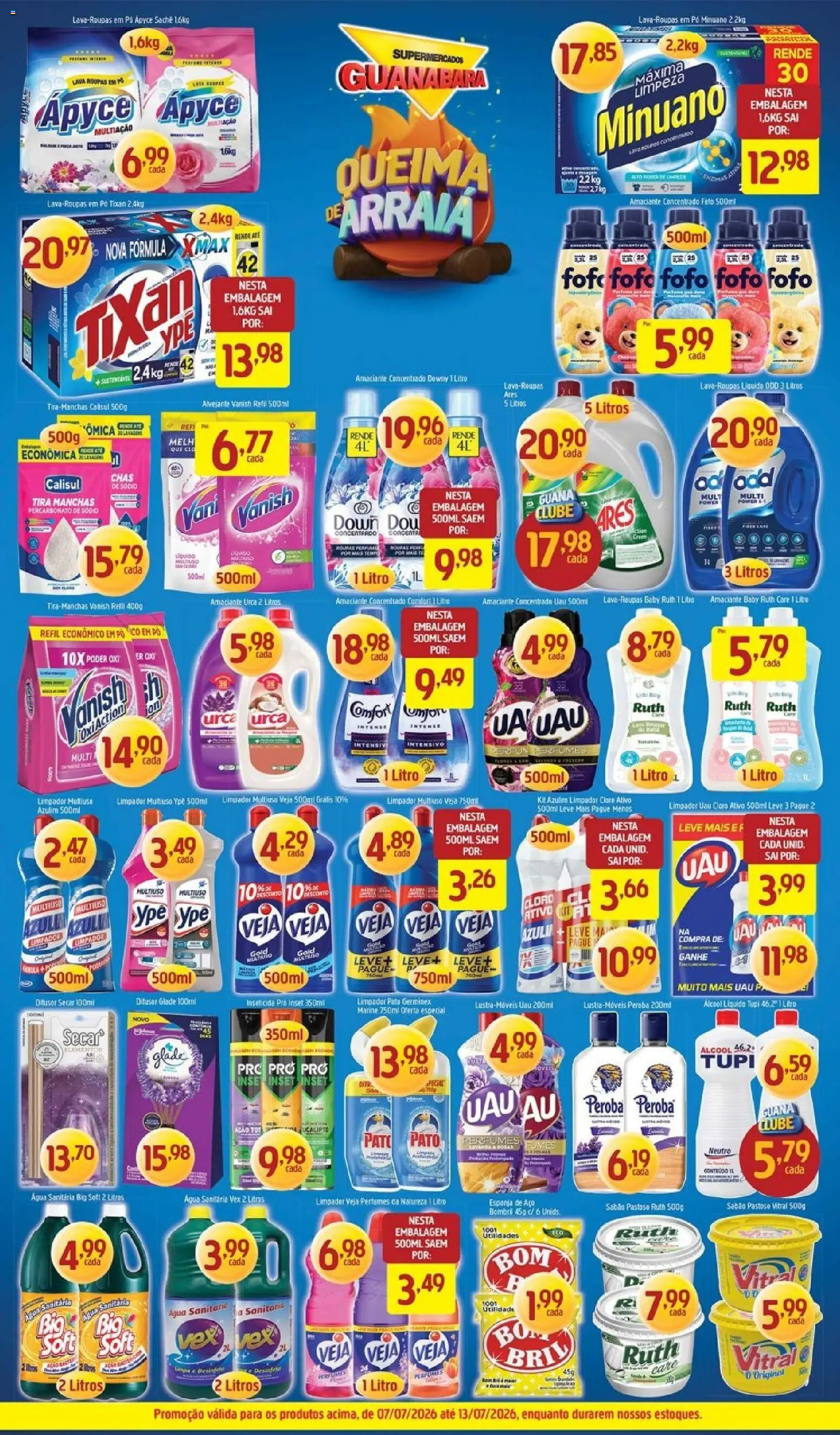 Supermercados Guanabara Folheto - válido de 07/07/2026 | Página: 10 | Produtos: Difusor, Alvejante, Roupas, Perfumes