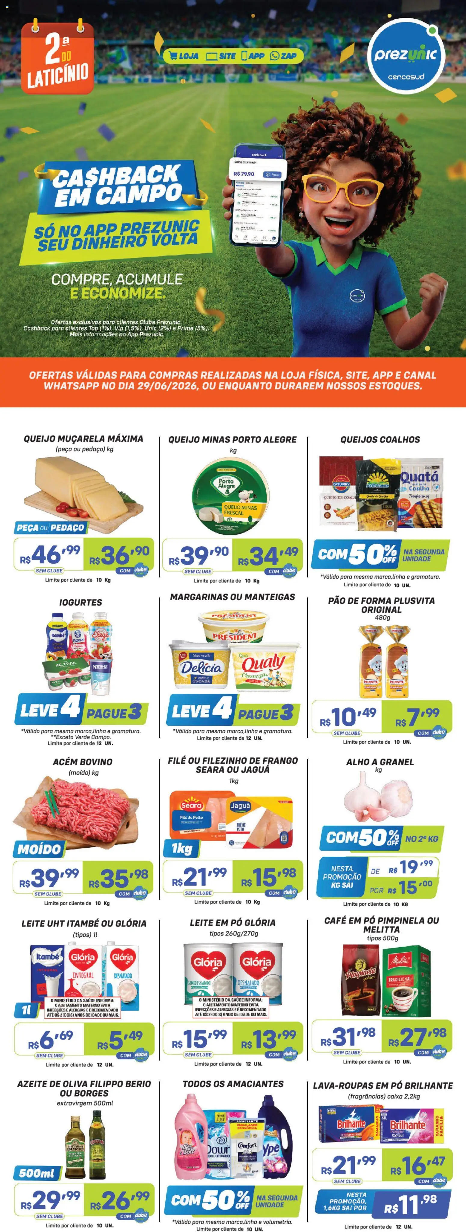 Prezunic Folheto - válido de 29/06/2026 | Página: 1 | Produtos: Café, Frango, Azeite, Amaciante