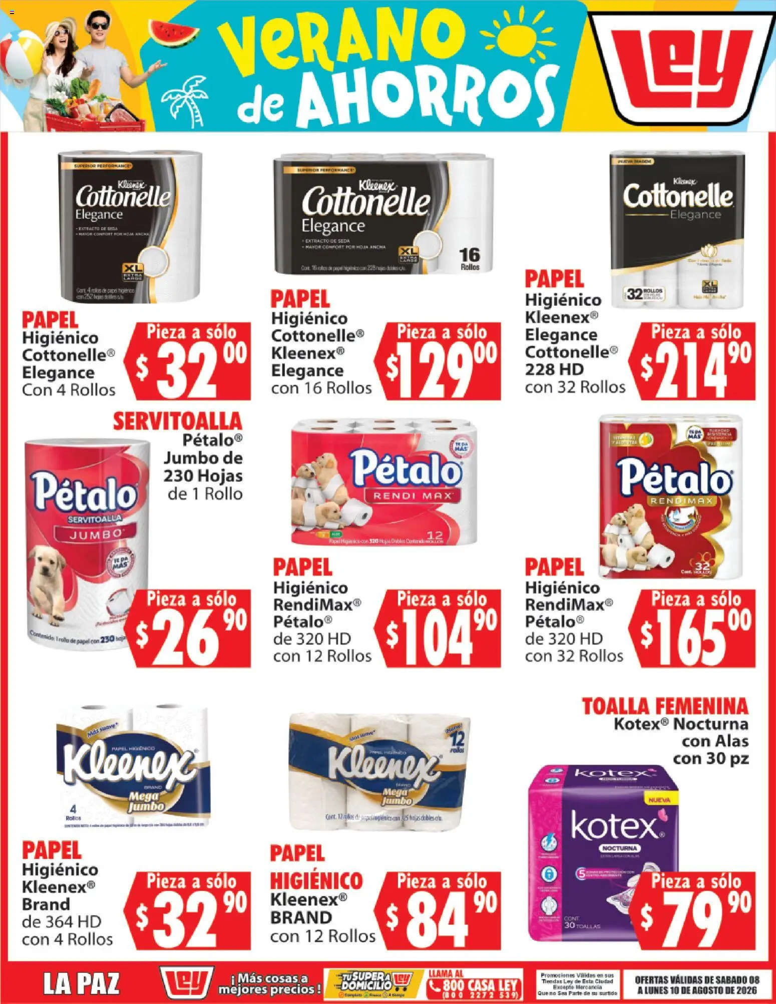 Nuevas ofertas de Casa Ley válidas en toda la República Mexicana desde el 08/08/2026. ¡Encuentra las mejores ofertas en Casa Ley folleto Verano de ahorros! | Página: 7 | Productos: Toalla, Papel higiénico