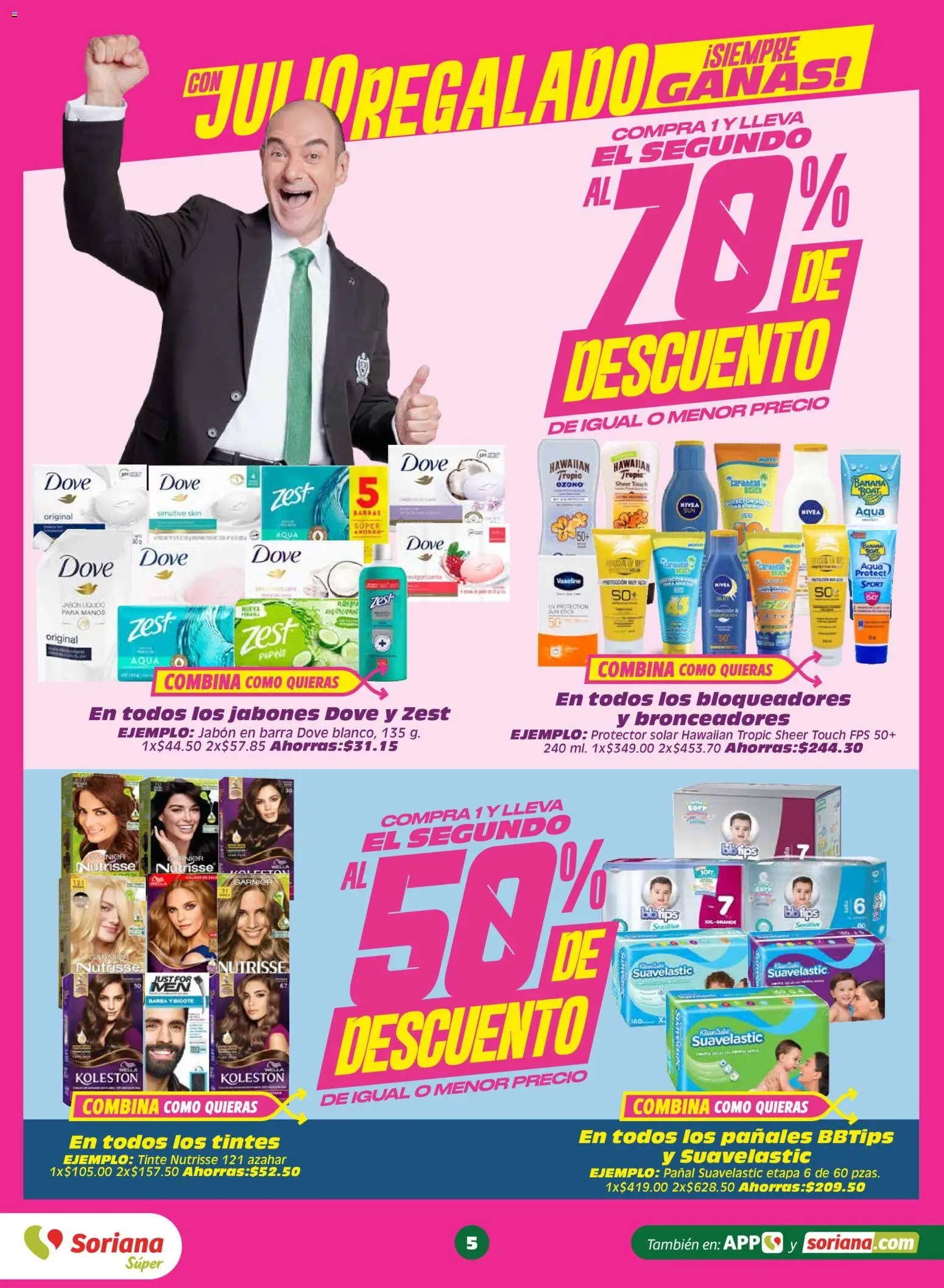 Nuevas ofertas de Soriana válidas en toda la República Mexicana desde el 19.06.2026. ¡Encuentra las mejores ofertas en Soriana Julio Regalado Súper Nacional! | Página: 5