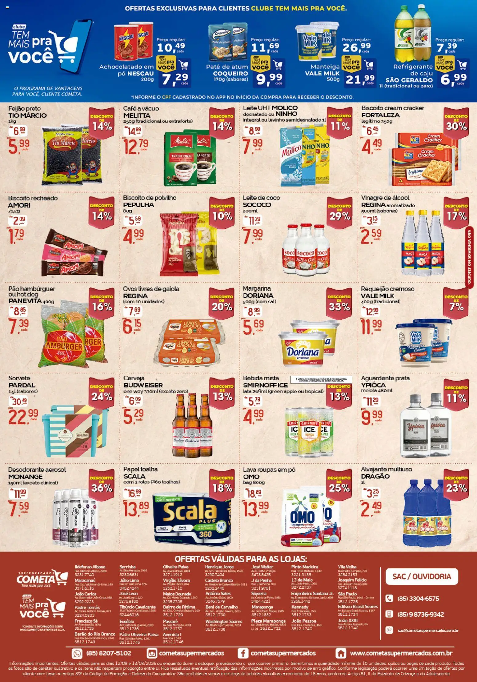 Cometa Supermercados Folheto - válido de 12/08/2026 | Página: 2 | Produtos: Papel toalha, Nescau, Base, Refrigerante
