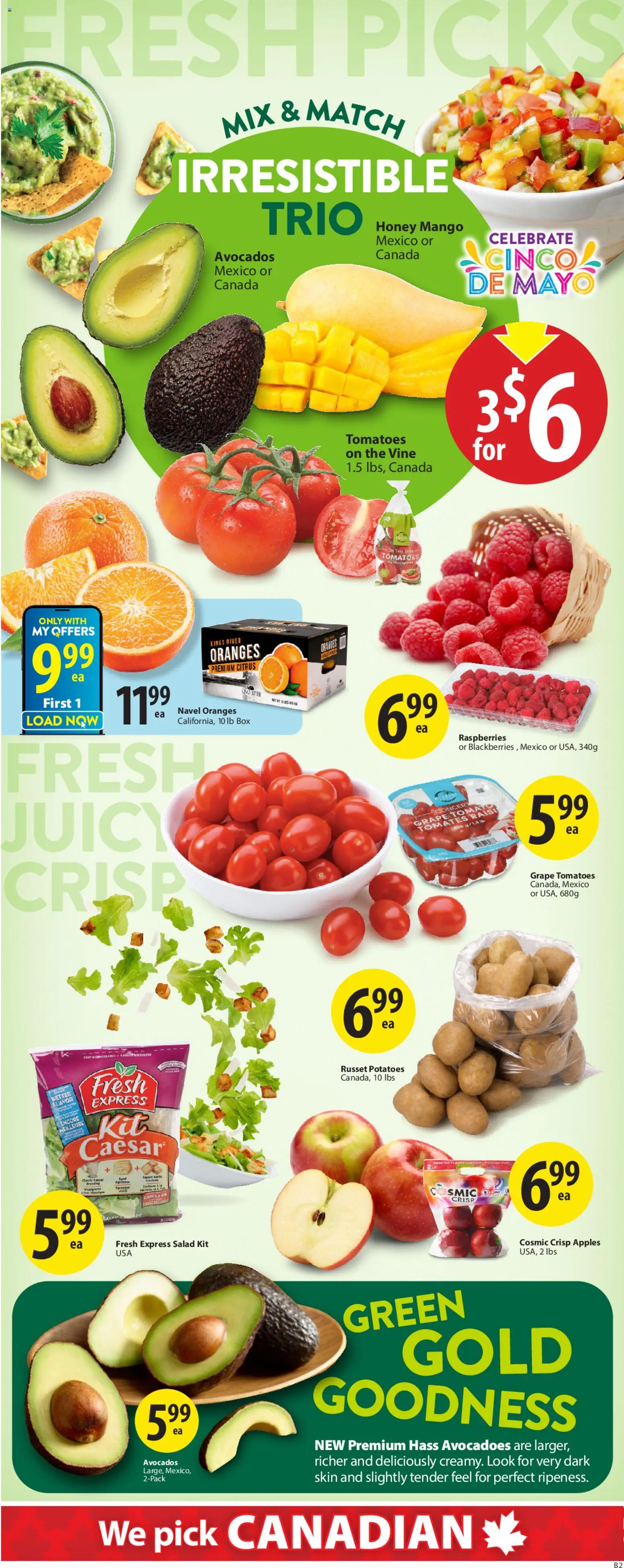 Save on foods flyer valid from 30.04.2026 | Page: 6 | Products: Box, Oil, Apples, Tomatoes
