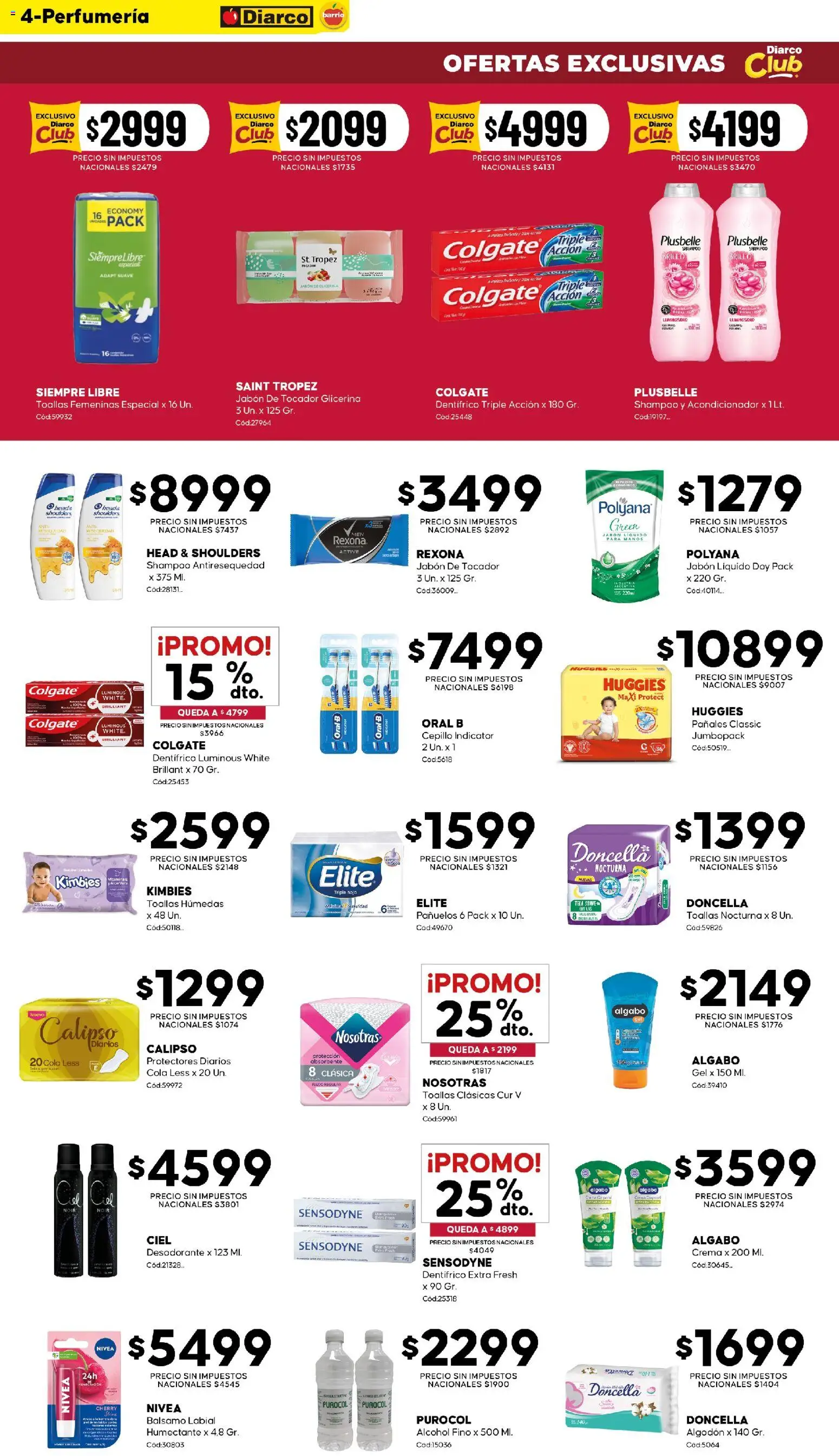 Diarco - Ofertas en Diarco Barrio │ válido desde el 14/09/2026 | Página: 4 | Productos: Cepillo, Shampoo, Bálsamo, Protectores diarios
