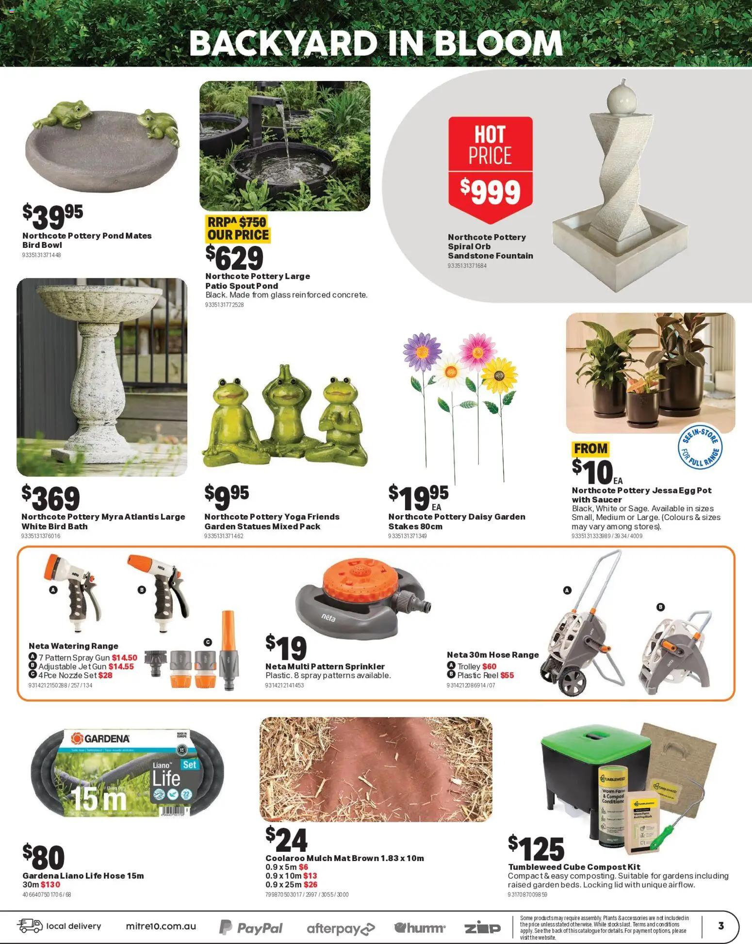Mitre 10 catalogue - valid from 09/09/2026 | Page: 3 | Products: Pot, Compost, Trolley, Fountain