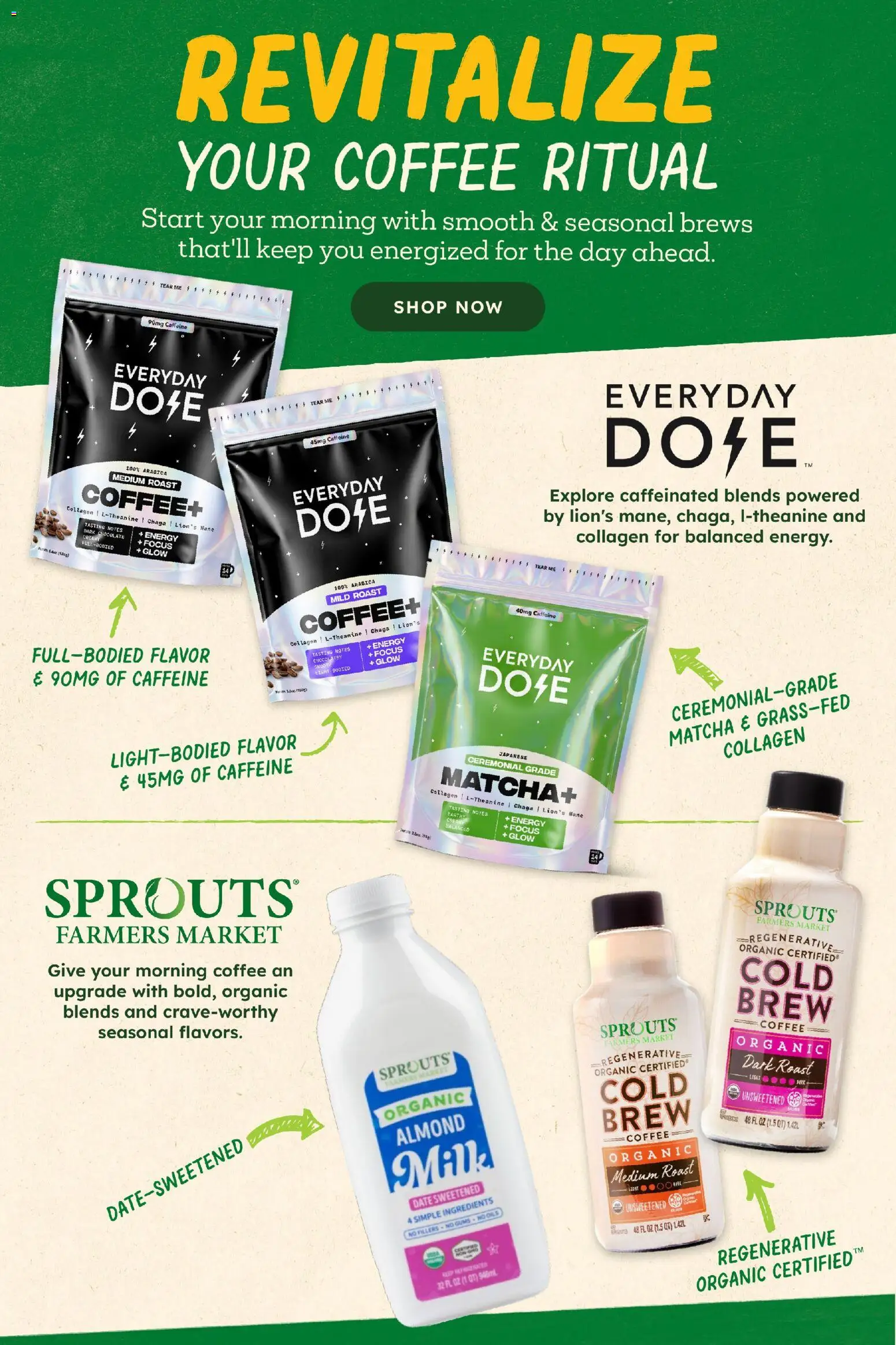 Sprouts Monthly Ad - valid from 08/26/2026 | Page: 28 | Products: Matcha, Milk, Coffee, Date