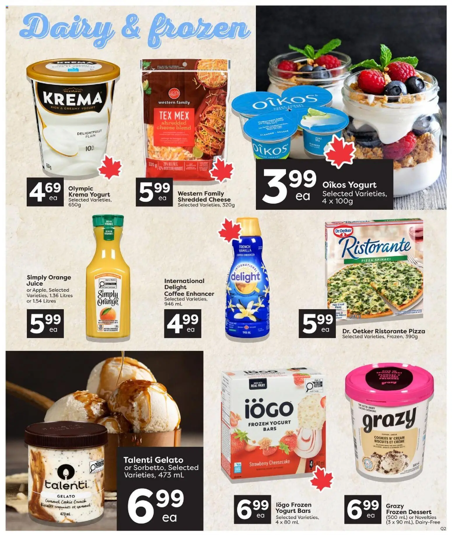 Quality Foods flyer valid from Jul 23, 2026 | Page: 7 | Products: Cream, Cookies, Yogurt, Pizza