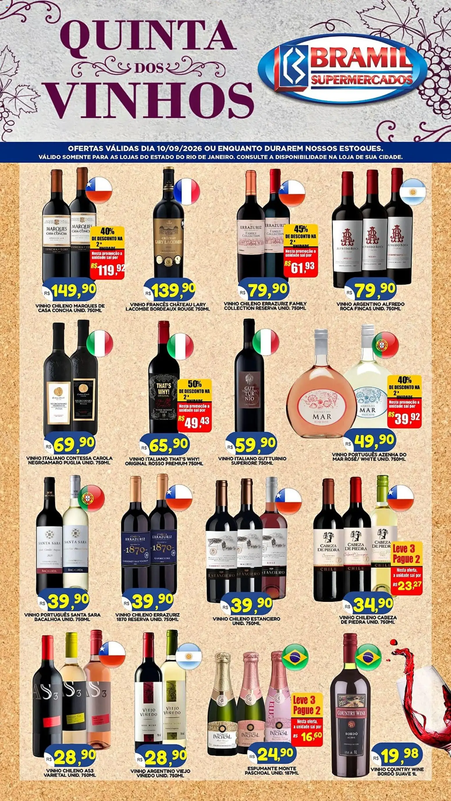 Bramil Supermercados Folheto - válido de 10/09/2026 | Página: 1 | Produtos: Espumante, Vinho, Sal