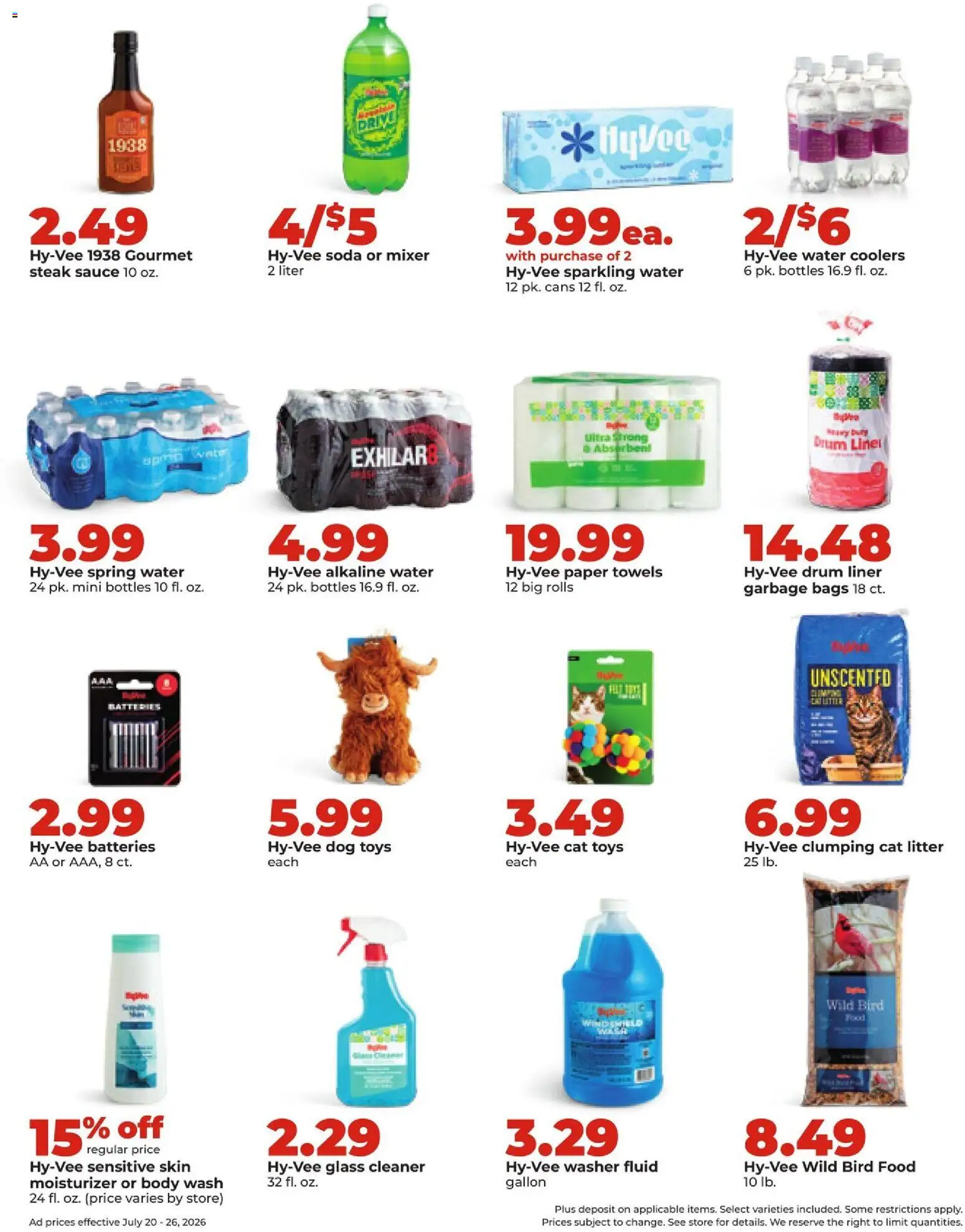 HyVee Weekly Ad - valid from 07/20/2026 | Page: 20 | Products: Cat Litter, Water, Washer, Mixer