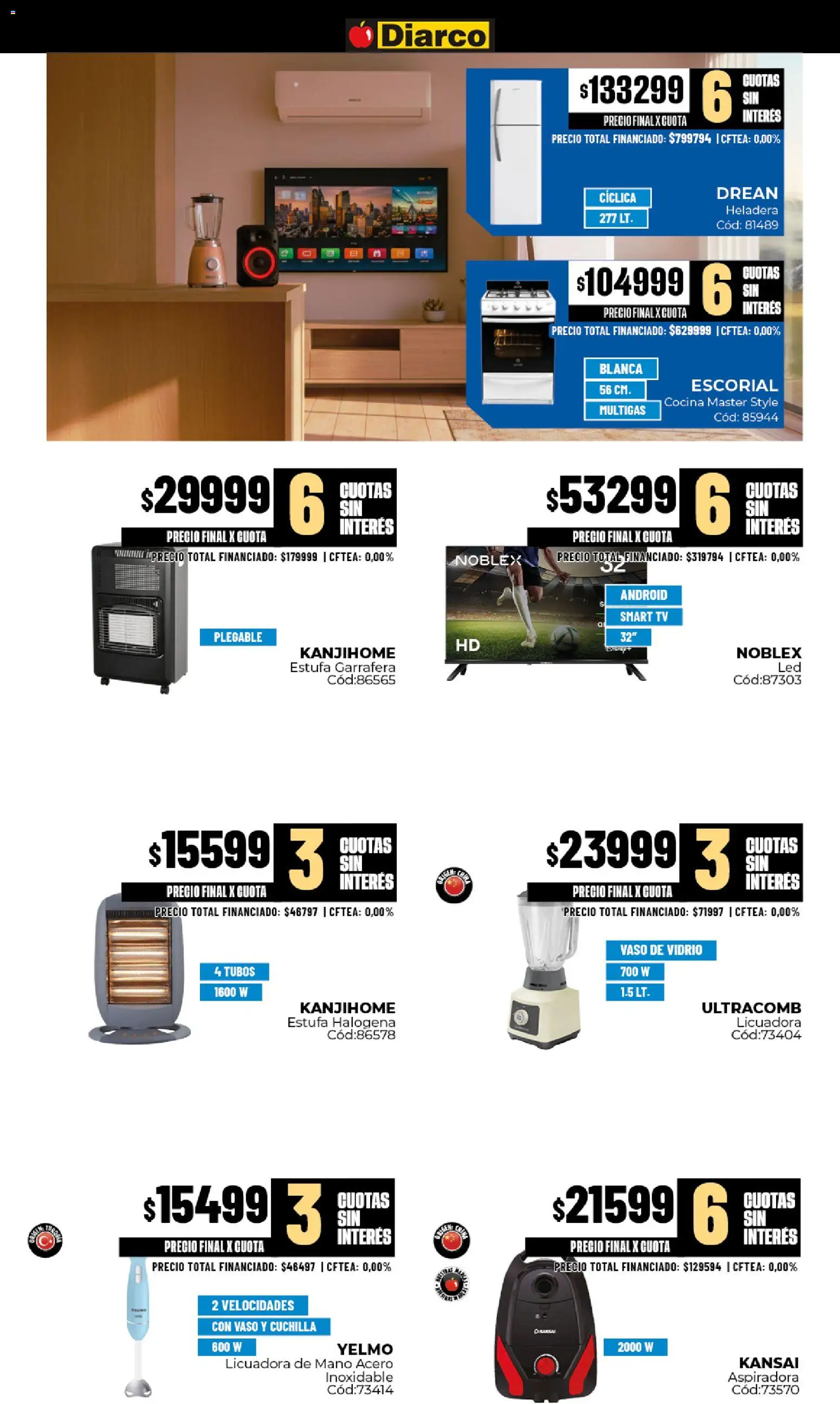 Diarco - Ofertas Sur │ válido desde el 10/08/2026 | Página: 19 | Productos: Cocina, Aspiradora, Heladera, Licuadora