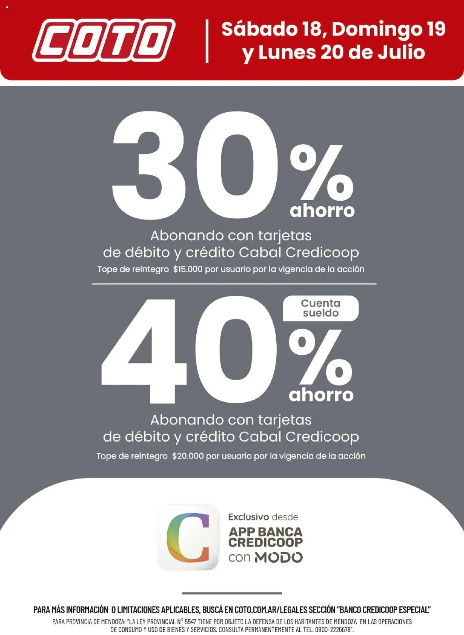 Coto - Banco Credicoop Especial │ válido desde el 18/07/2026 | Página: 1