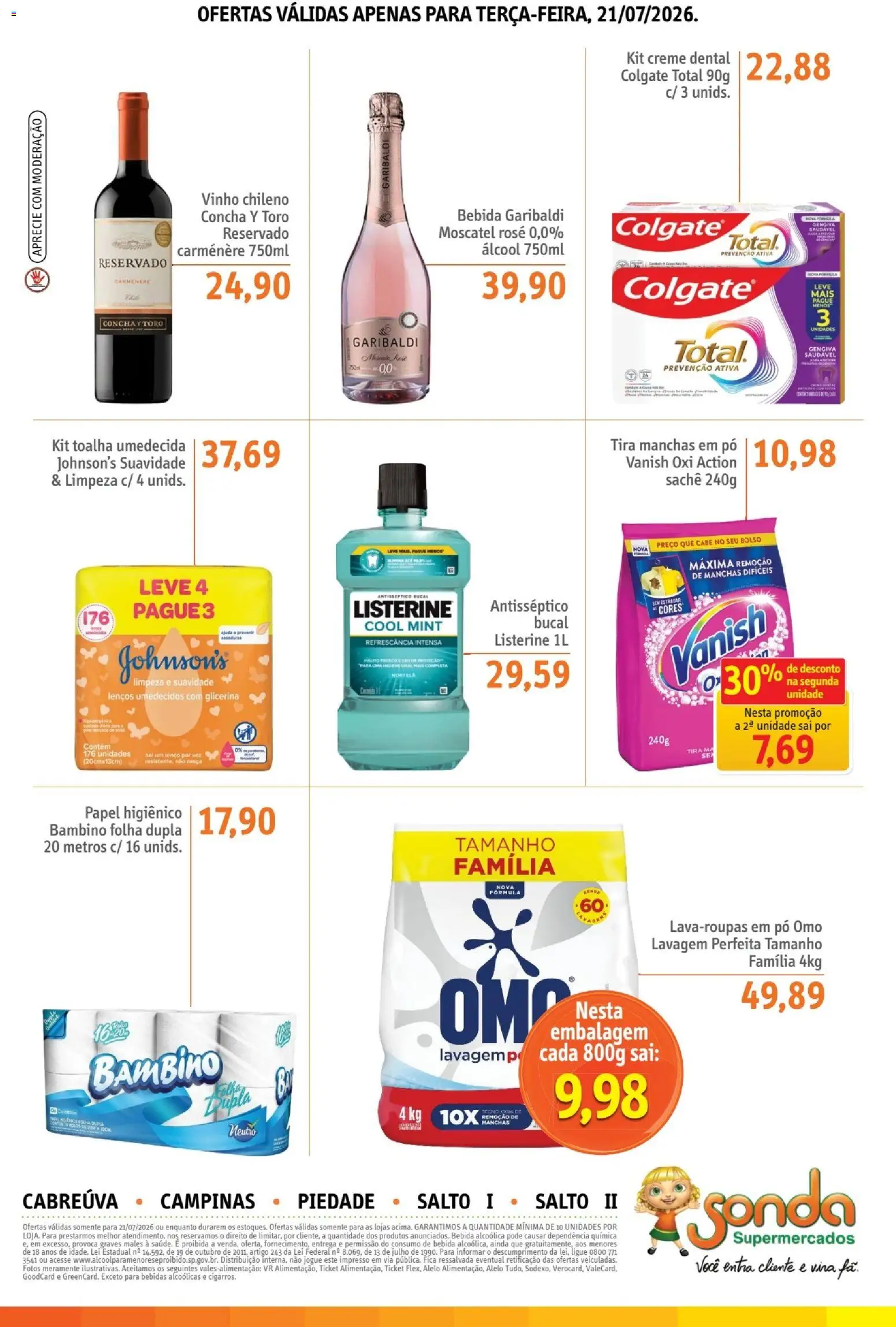 Sonda Folheto - válido de 21/07/2026 | Página: 5 | Produtos: Tira manchas, Lenço, Bebida, Vanish