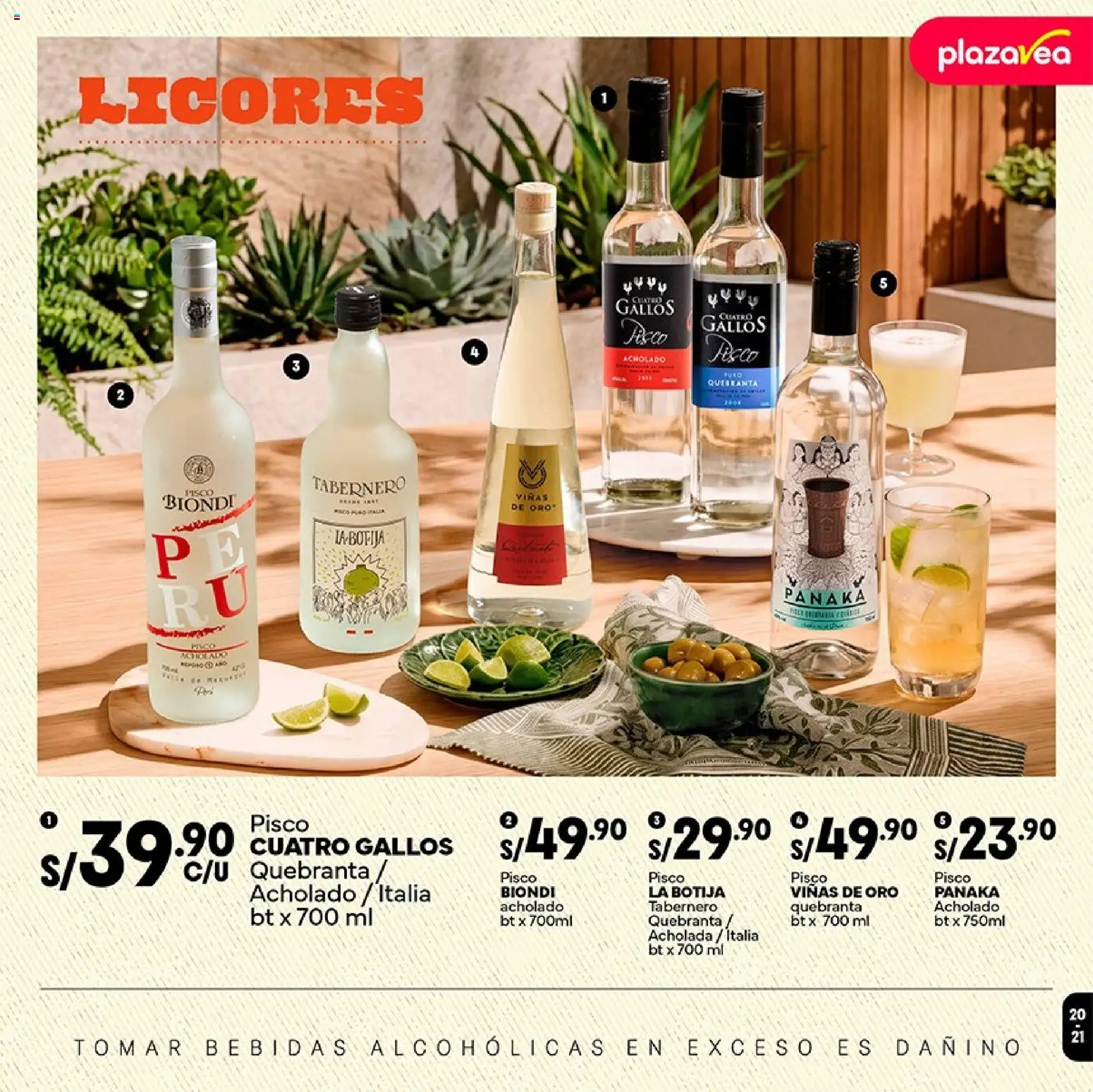 Catálogo Plaza Vea válido desde 24/08/2026 | Página: 21 | Productos: Bebidas, Disco