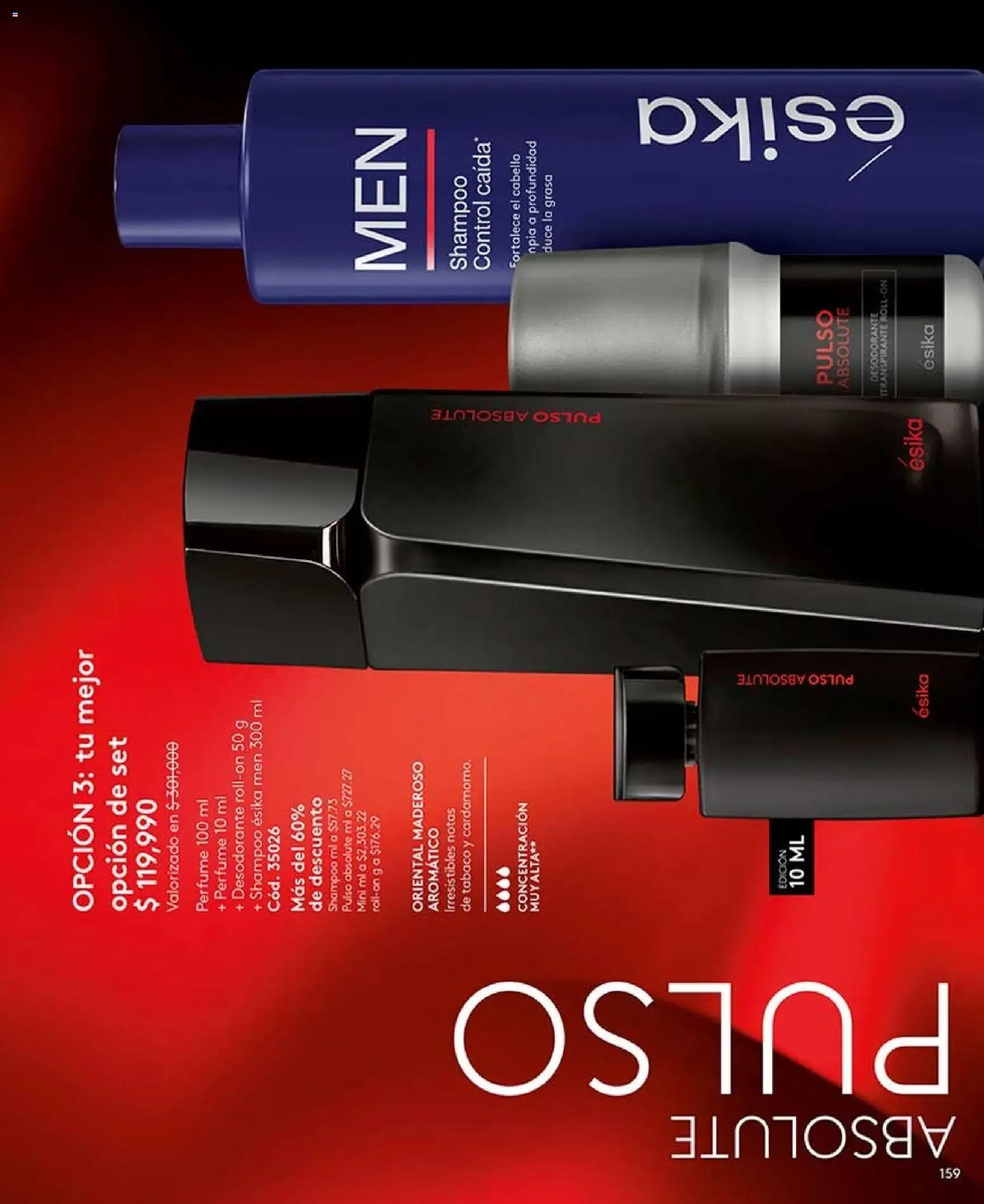 Ésika revista - valida desde el 07/08/2026 | Página: 159 | Productos: Shampoo, Perfume, Desodorante