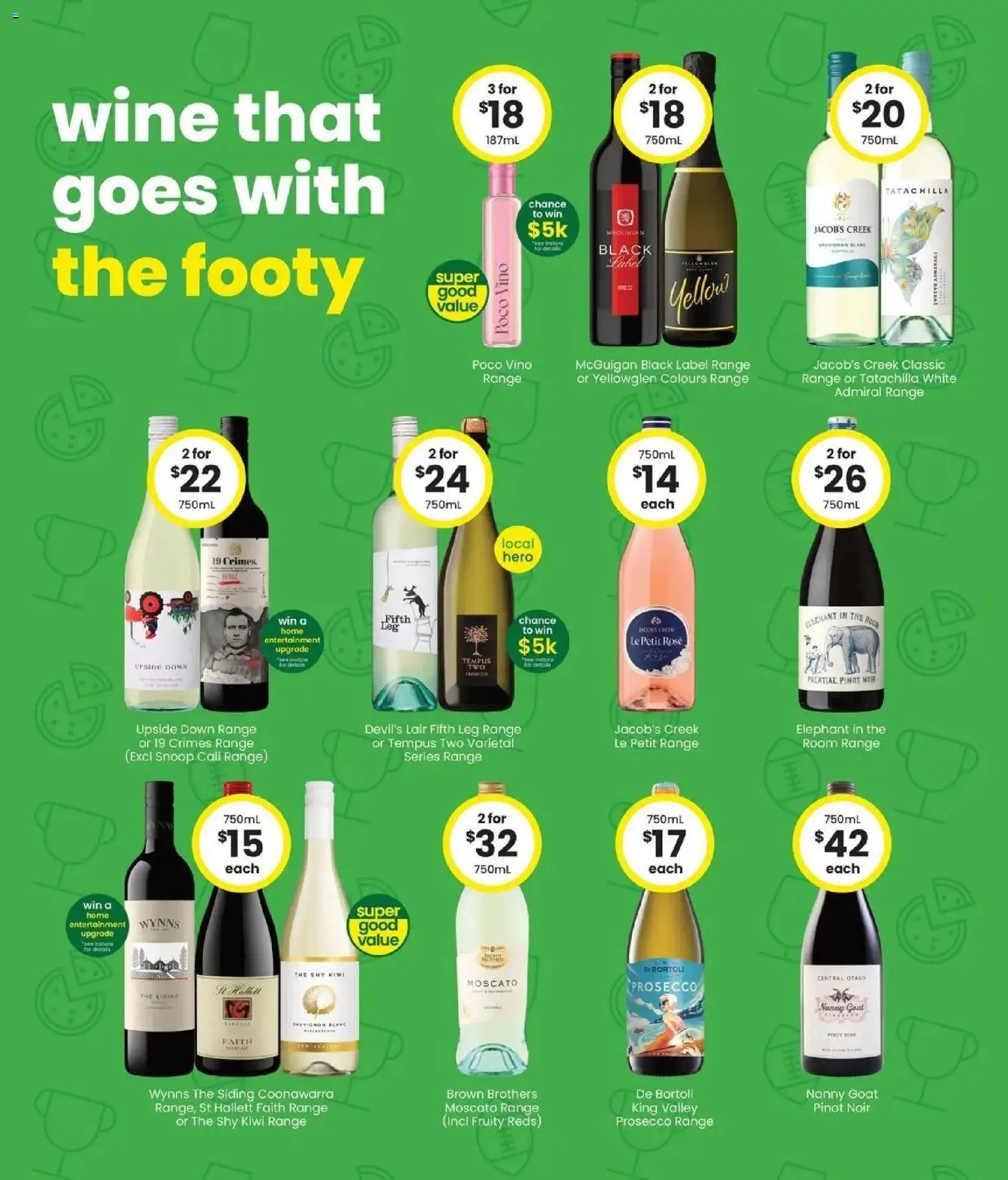 The Bottle-O - Good value booze for good value fans 14/09 - 14/09/2026 > weekly / monthly specials | Page: 6 | Products: Wine, Prosecco, Coat, Kiwi