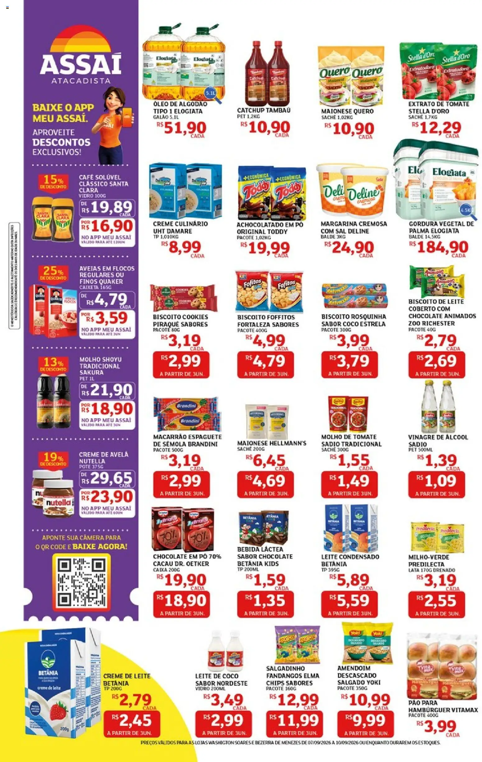 Assaí Atacadista Folheto - válido de 07/09/2026 | Página: 2 | Produtos: Leite, Café, Nutella, Creme de leite