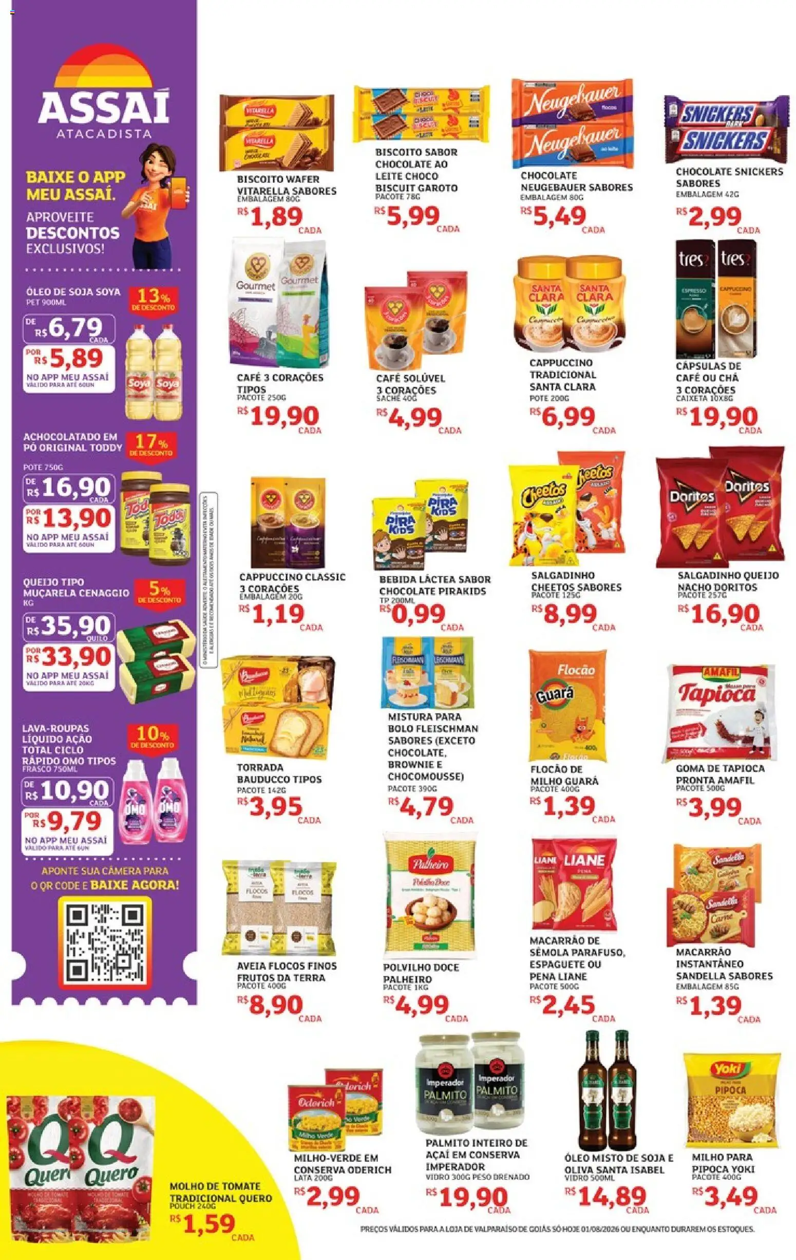 Assaí Atacadista Folheto - válido de 01/08/2026 | Página: 2 | Produtos: Pó, Leite, Café solúvel, Pipoca