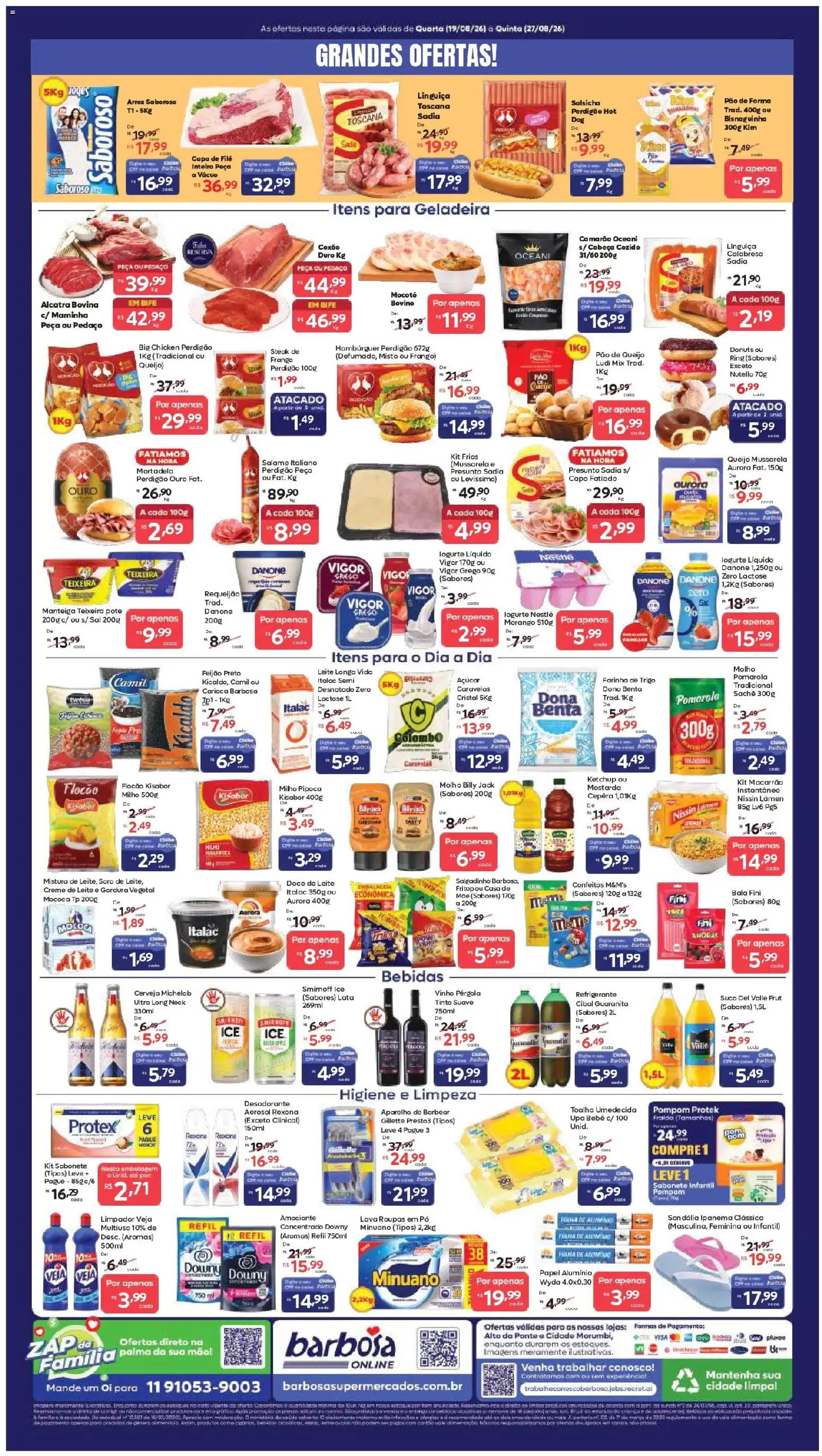 Barbosa Supermercados Folheto - válido de 19/08/2026 | Página: 2 | Produtos: Linguiça, Salame, Requeijão, Pipoca
