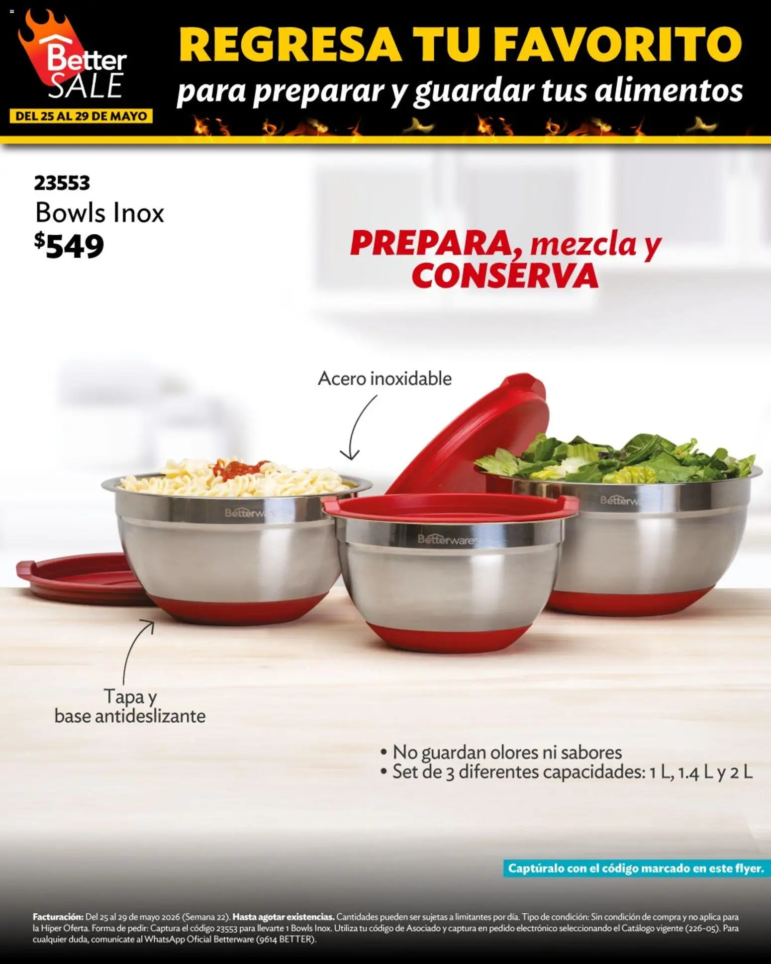Nuevas ofertas de Betterware válidas en toda la República Mexicana desde el 25.05.2026. ¡Encuentra las mejores ofertas en Betterware Better Sale! | Página: 7