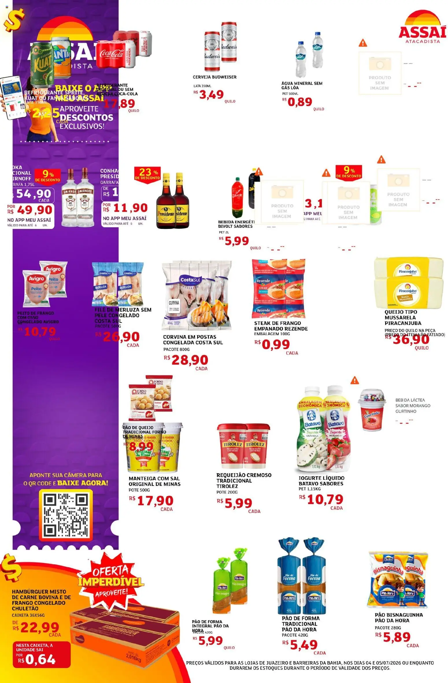 Assaí Atacadista Folheto - válido de 04/07/2026 | Página: 2 | Produtos: Pão, Chuletão, Frango, Câmera