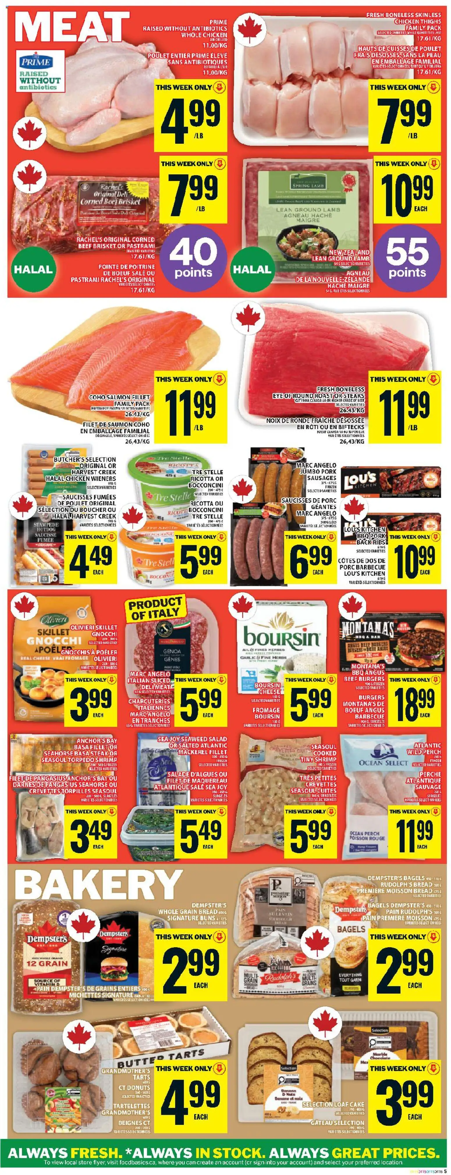 Food Basics flyer valid from 21.05.2026 | Page: 8 | Products: Salad, Bakery, Chicken, Pork