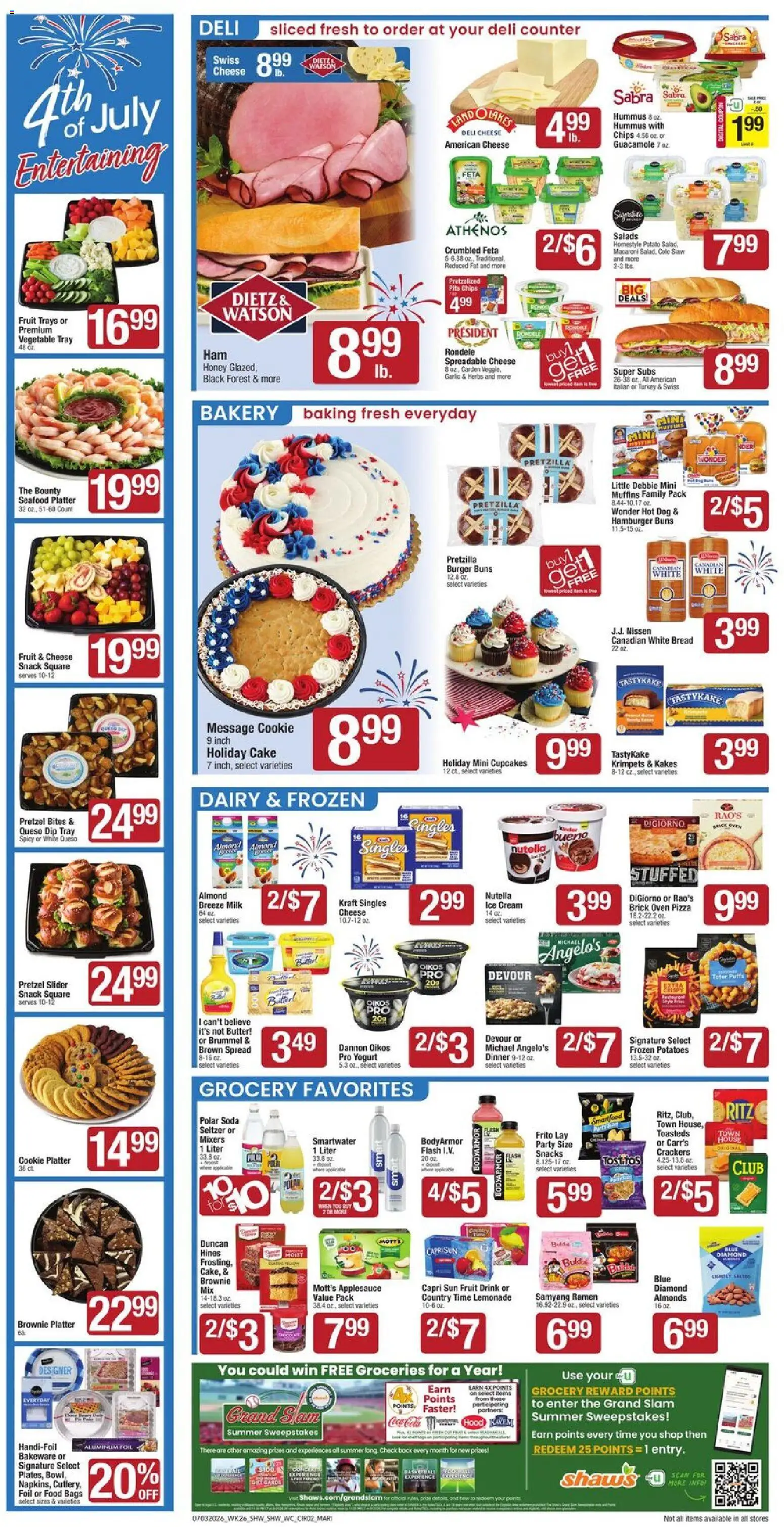 Shaw's Weekly Ad - RI - valid from 07/03/2026 | Page: 2 | Products: Cheese, Yogurt, Potatoes, Garlic
