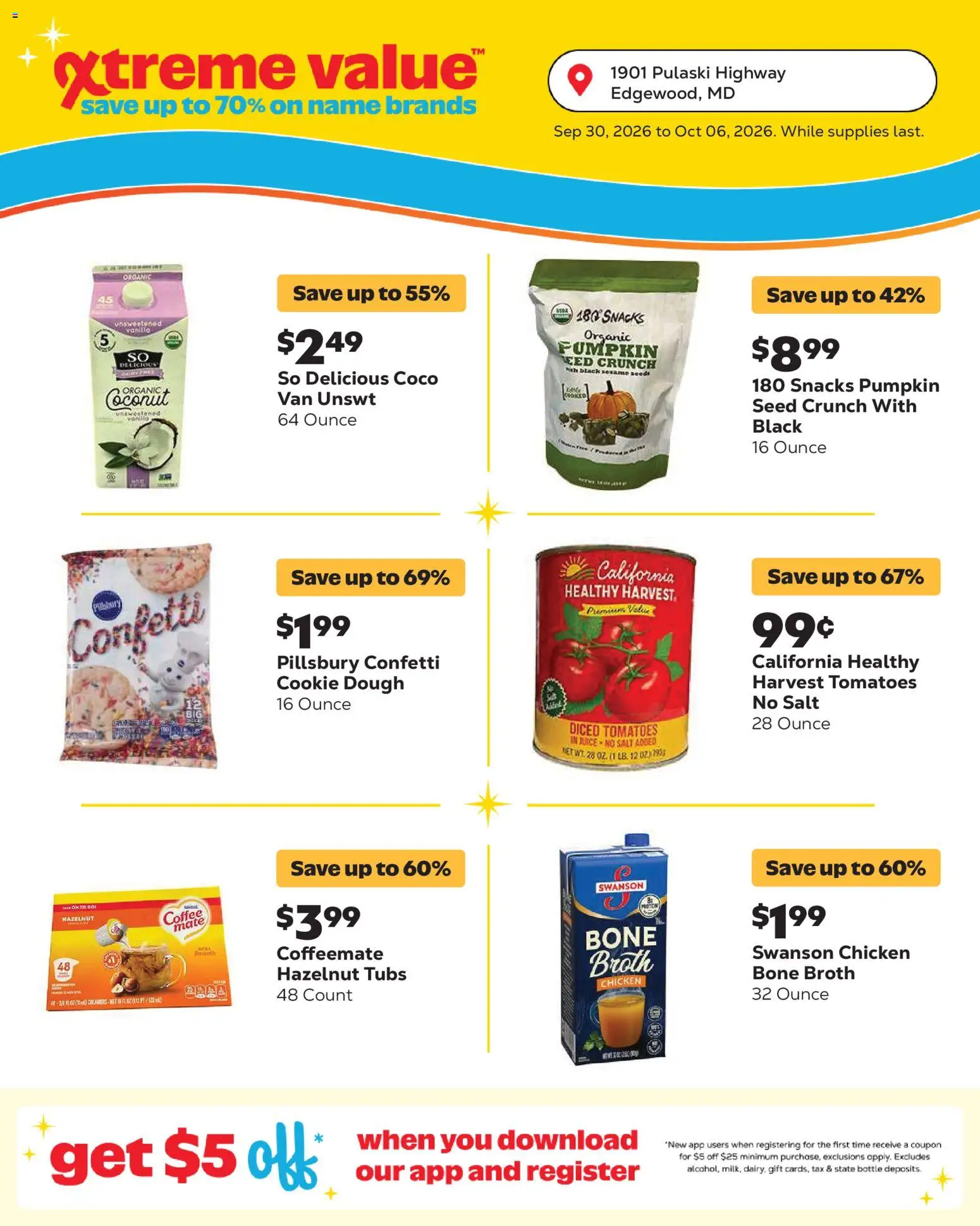 Grocery Outlet Weekly Ad - valid from 09/30/2026 | Page: 8 | Products: Coffee, Tomatoes, Salt, Pumpkin