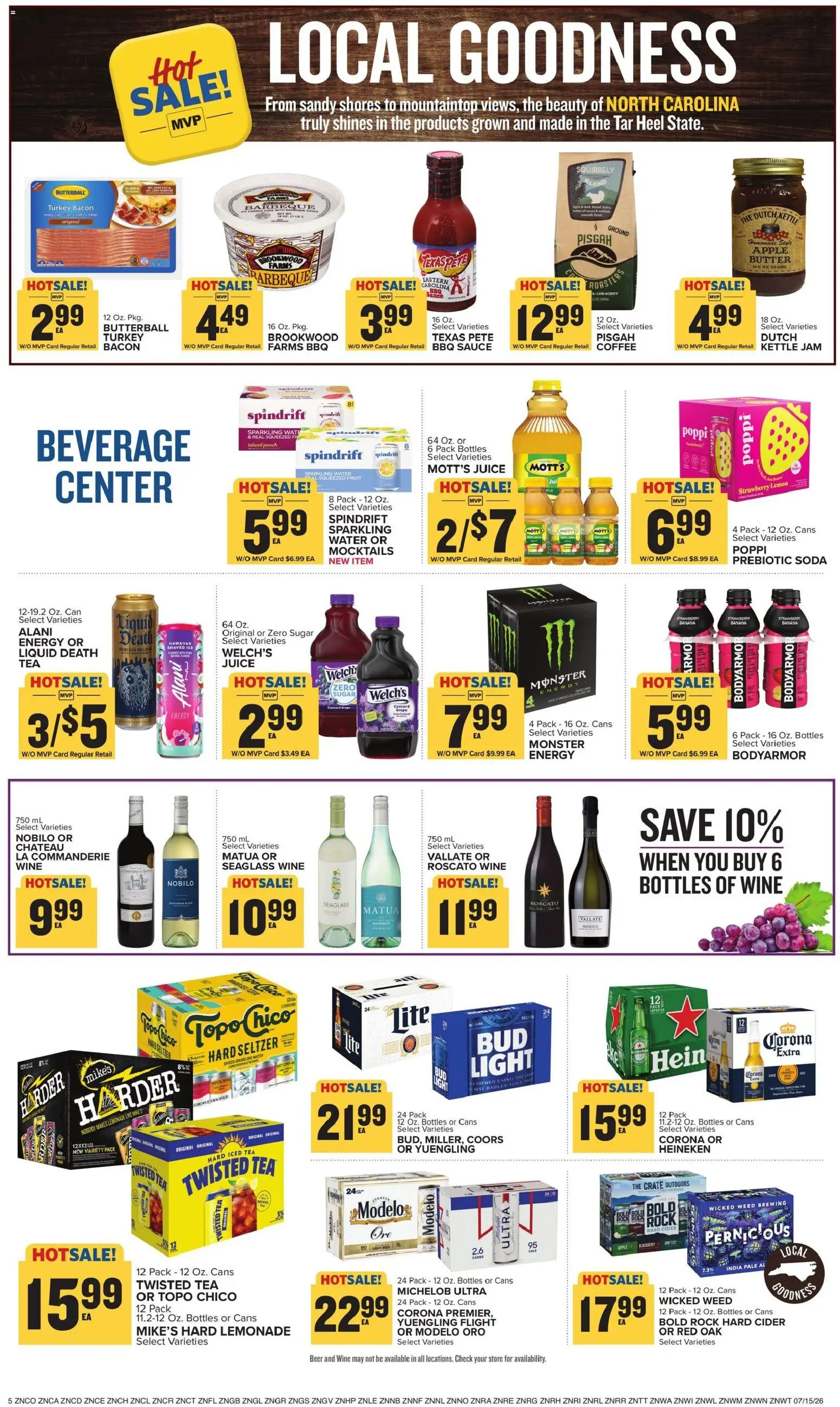 Food Lion Weekly Ad - valid from 07/15/2026 | Page: 9 | Products: Beer, Water, Sauce, Sugar