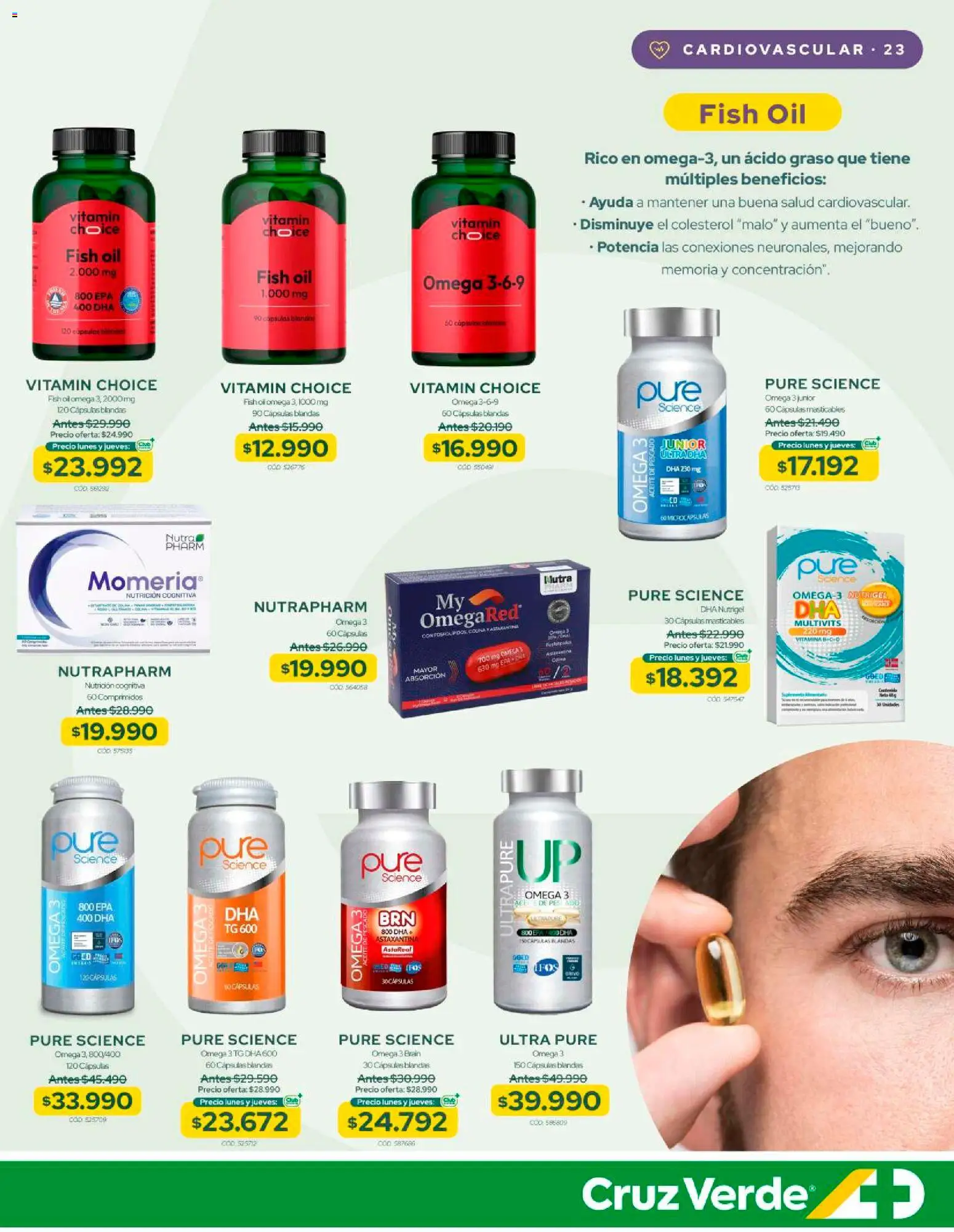 Cruz Verde Descuentos │ válido desde el 31.08.2026 | Página: 23 | Productos: Omega 3, Aceite de pescado, Pescado, Aceite